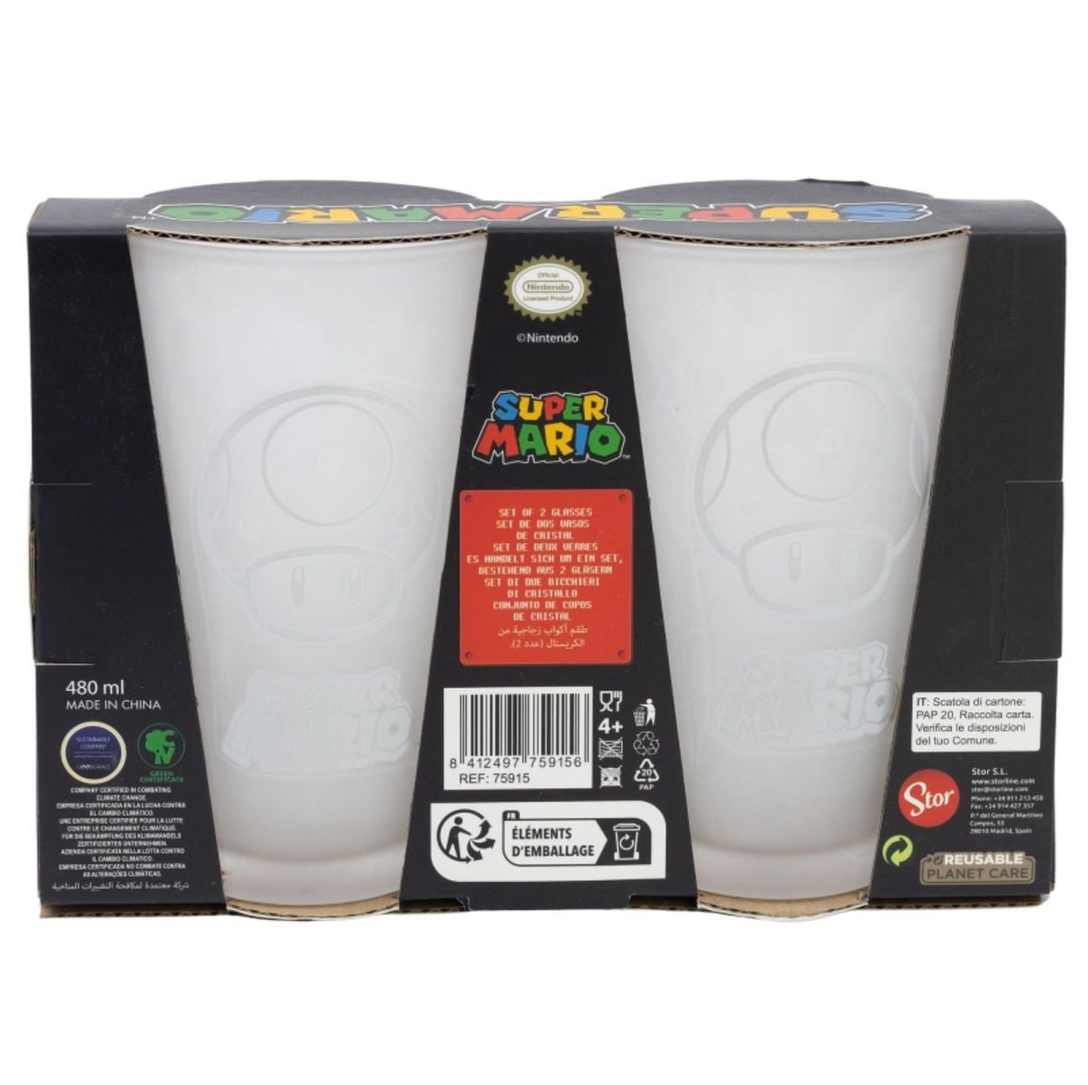 Stor Tasse Trinkglas Set im Geschenkkarton 2er Set verschiedene Motive, 1-tlg., Borosilikatglas, authentisches Design