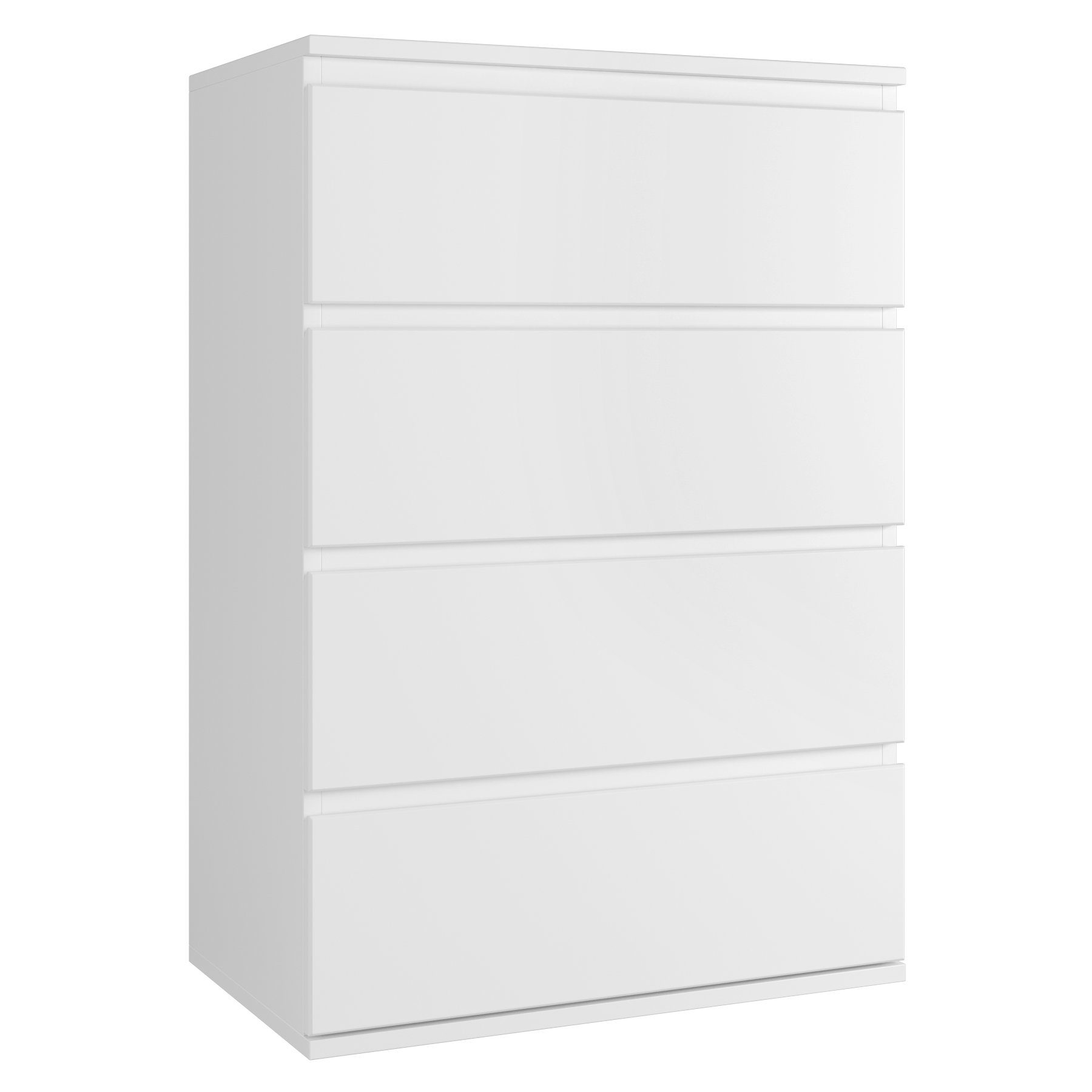 Homfa Kommode, Sideboard mit 4 Schubladen, Schubladenschrank, weiß, Holz, 60x40x80cm