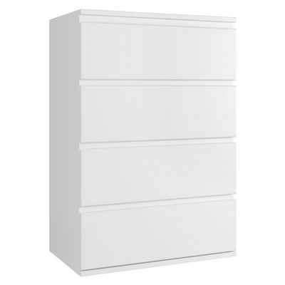Homfa Kommode, Sideboard mit 4 Schubladen, Schubladenschrank, weiß, aus Holz, 55x33x80cm