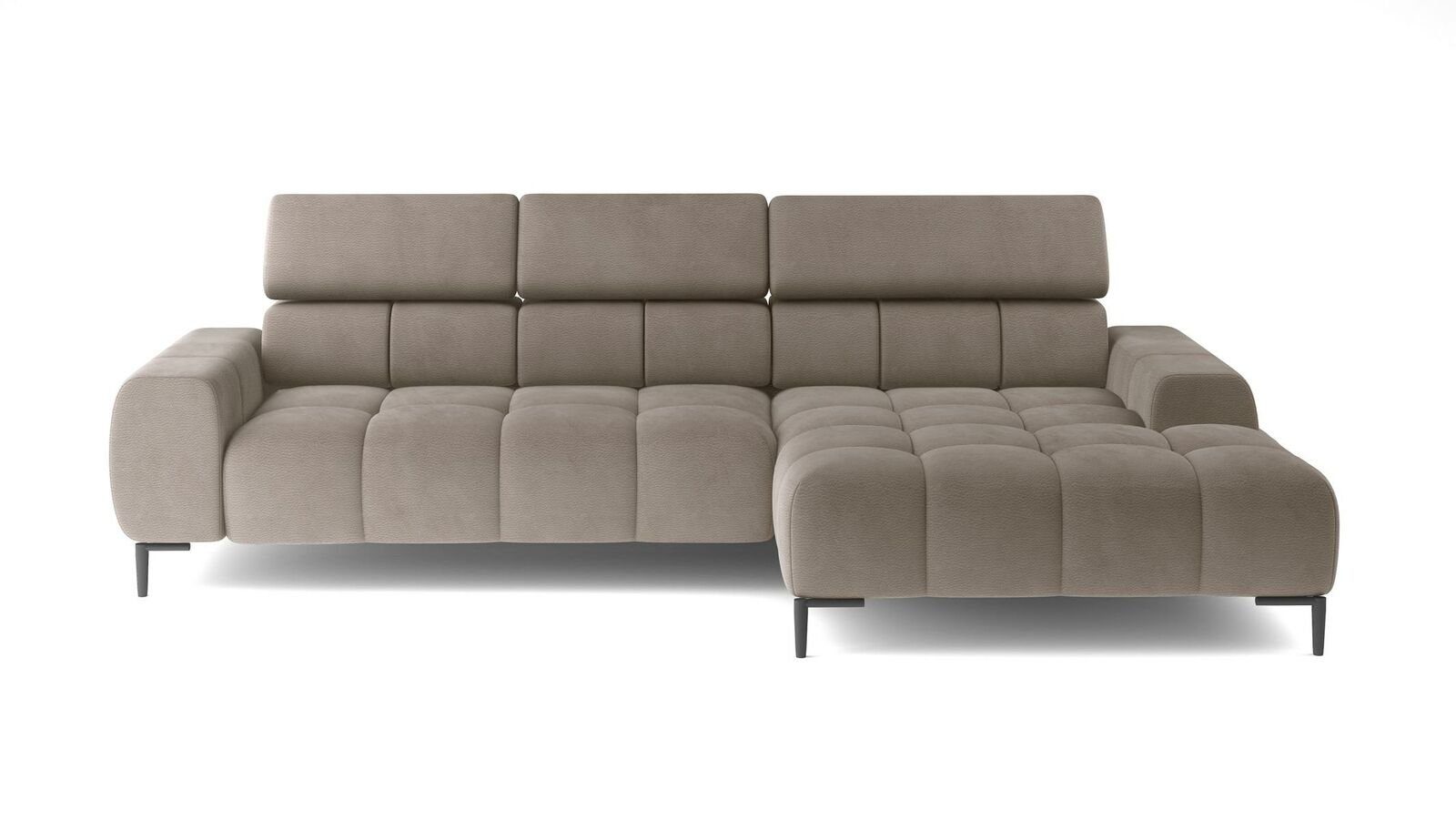 JVmoebel Ecksofa Designer Eckcouch in Grau mit hochwertiger Polsterung, Made in Europa