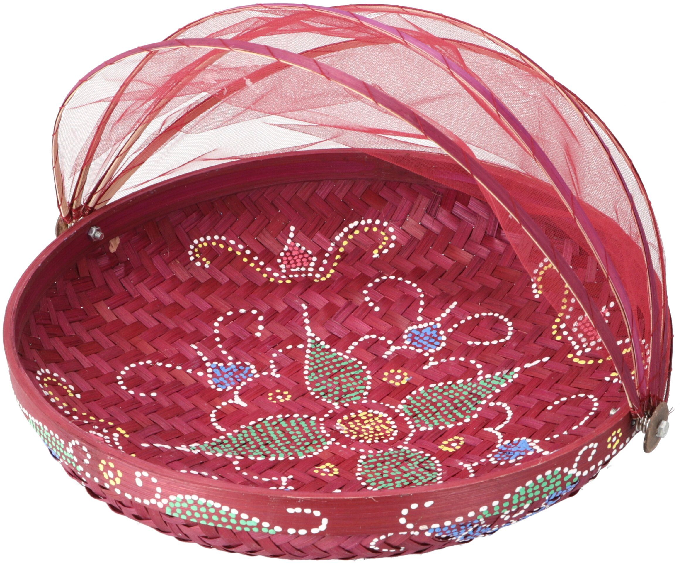 Guru-Shop Dekoobjekt Fliegenschutz Obstkorb in 3 Größen - weinrot/.. günstig online kaufen