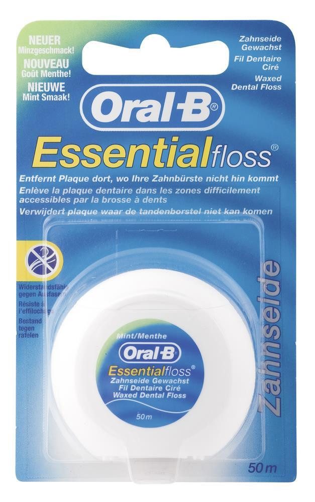 Oral-B Zahnseide 3x Oral-B Essential Floss Zahnseide gewachst mit Minzgeschmack a 50m