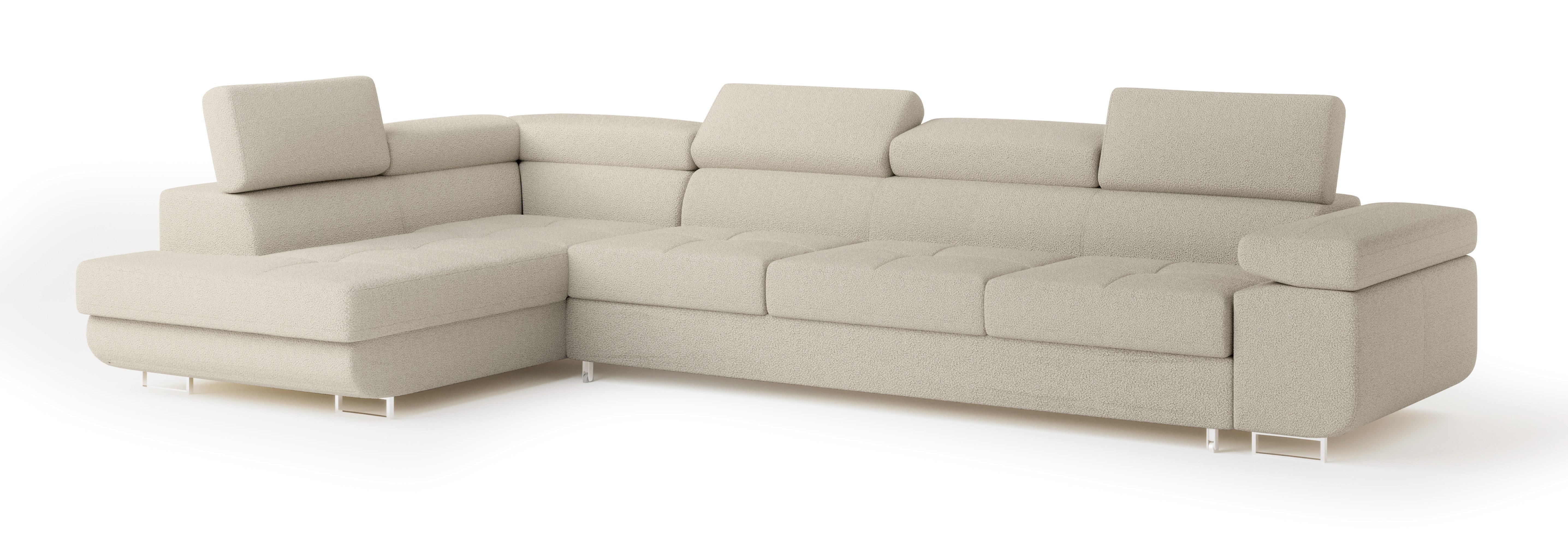 Masseno Ecksofa VICENTE mit Schlaffunktion L-Form, Sofa mit Bettkasten günstig online kaufen