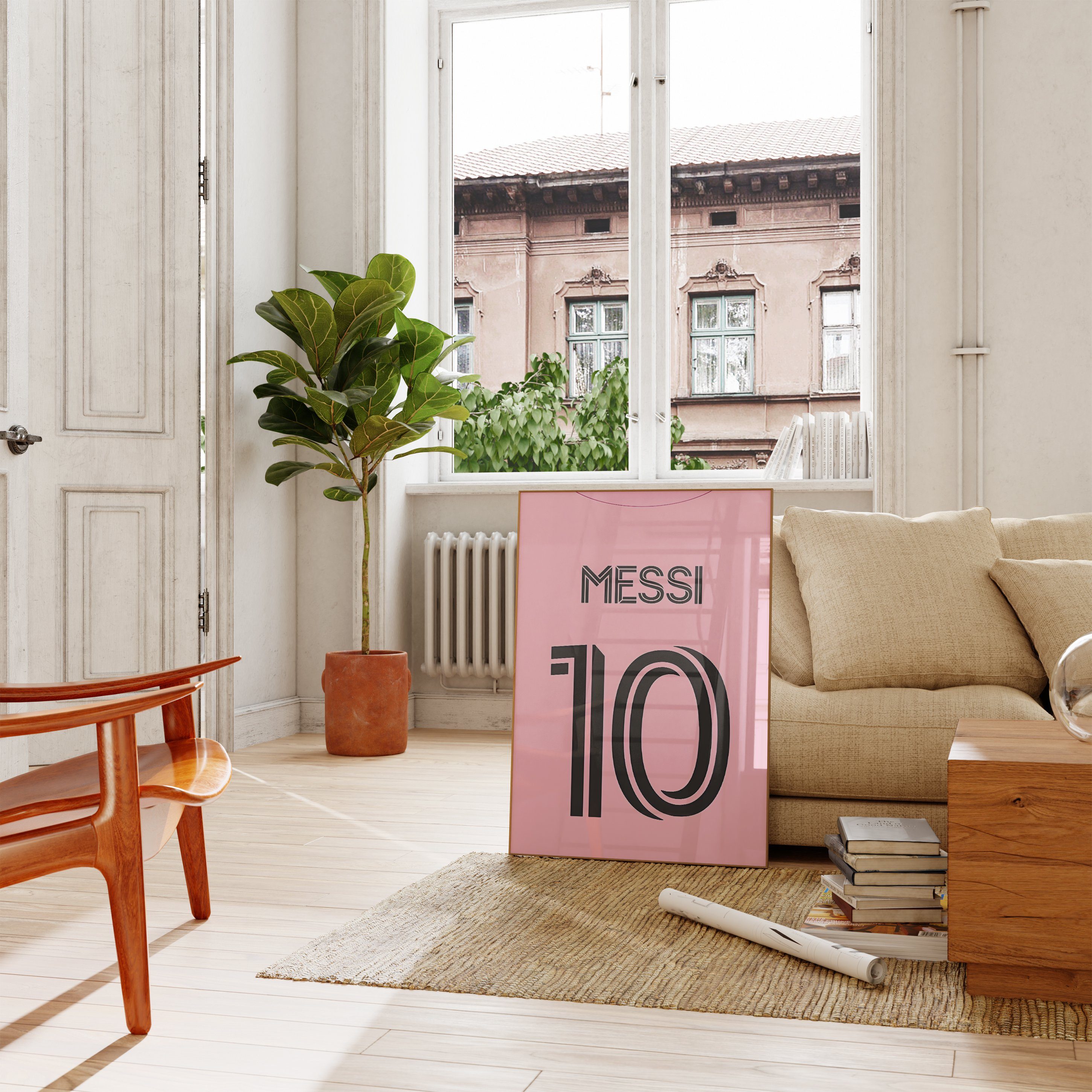 JUSTGOODMOOD Poster ® Lionel Messi 10 Inter Miami · Fußball Poster · ohne Rahmen