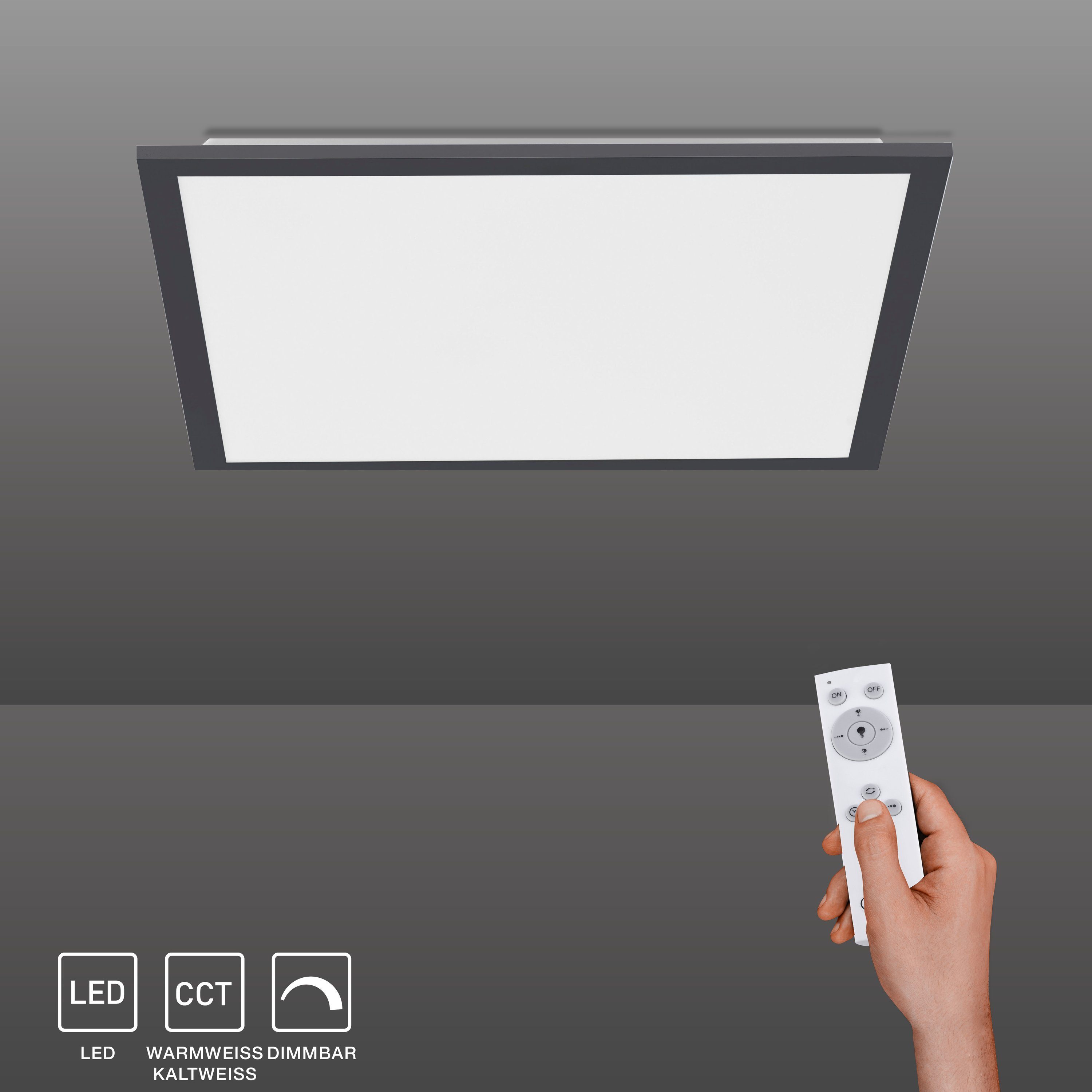 SellTec LED Deckenleuchte LED Panel Deckenlampe schwarz, dimmbar per Fernbedienung, Lichttemperatur CCT warmweiß - kaltweiß, Memory-Funktion, 1xLED-Board/24W/2700-5000K, 2700-4000-5000 Kelvin, CCT warmweiß - kaltweiß Fernbedienung | Deckenlampen