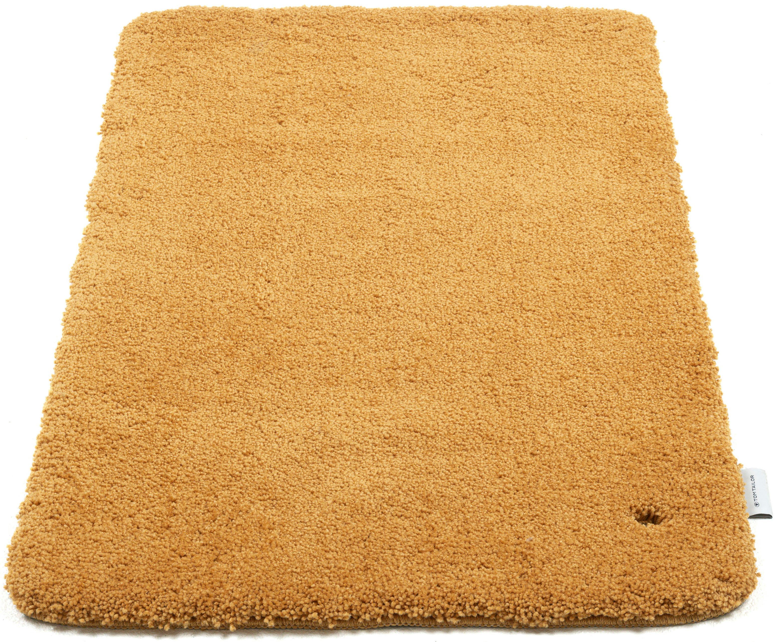 TOM TAILOR HOME Badematte Cozy Bath UNI, Badvorleger, Badezimmer Teppich, Höhe 27 mm, rutschhemmend beschichtet, fußbodenheizungsgeeignet, Polyester, rechteckig, Badteppich, Uni Farben, rechteckig, in rund & oval erhältlich