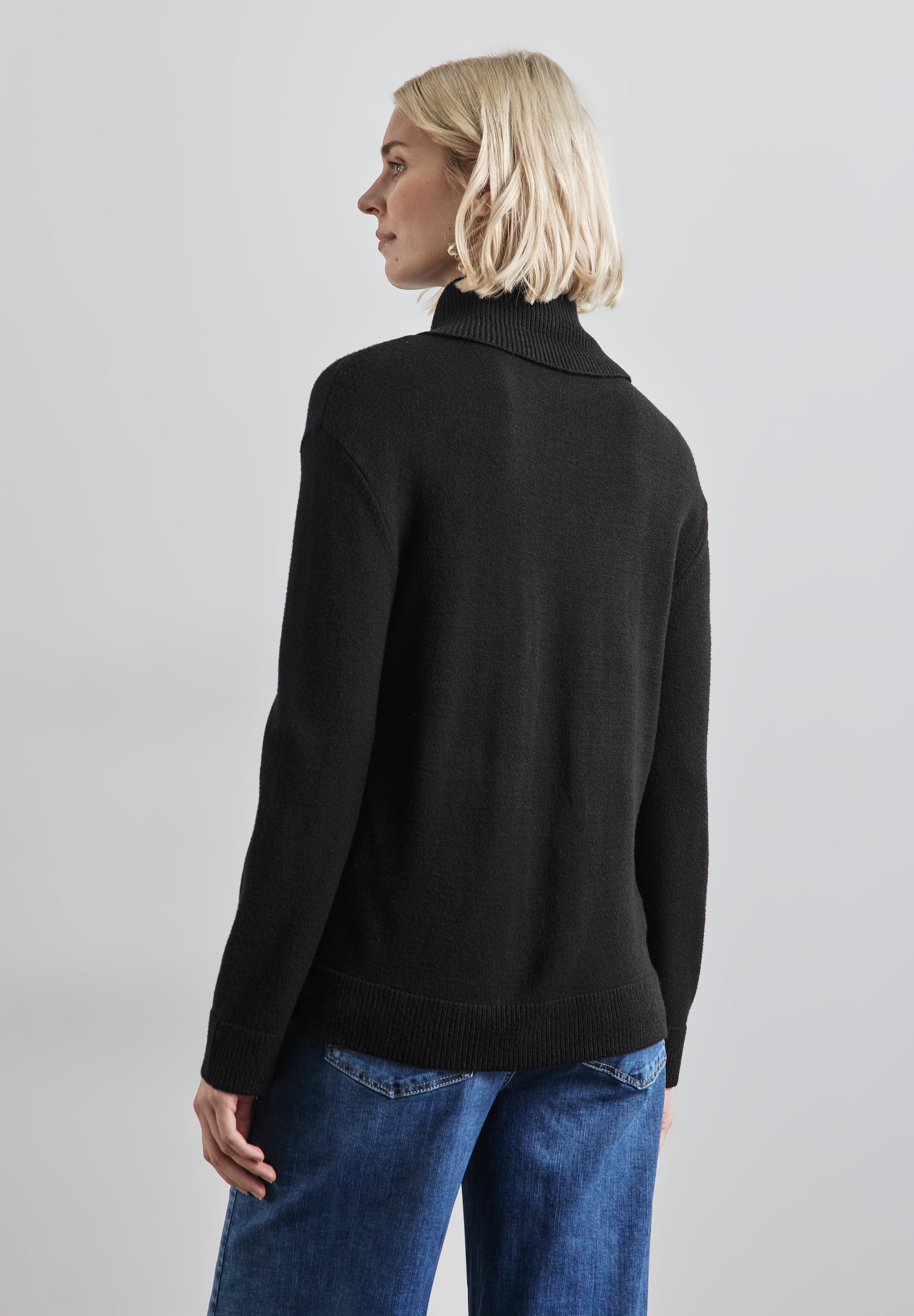 STREET ONE Rollkragenpullover, mit Knopf Details günstig online kaufen