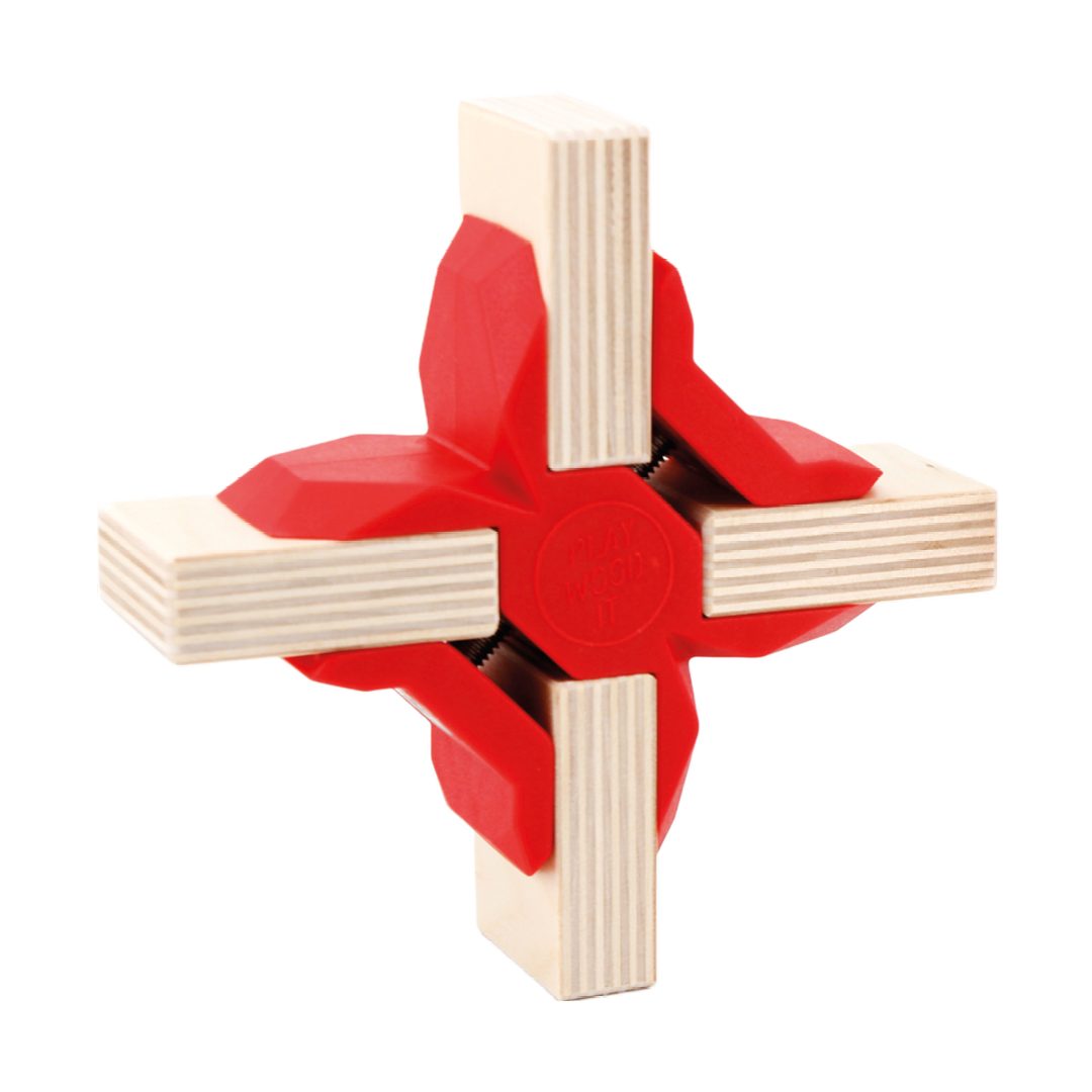 PlayWood Eckverbinder X-förmiger Steckverbinder, Verbindungselement für DIY Möbel