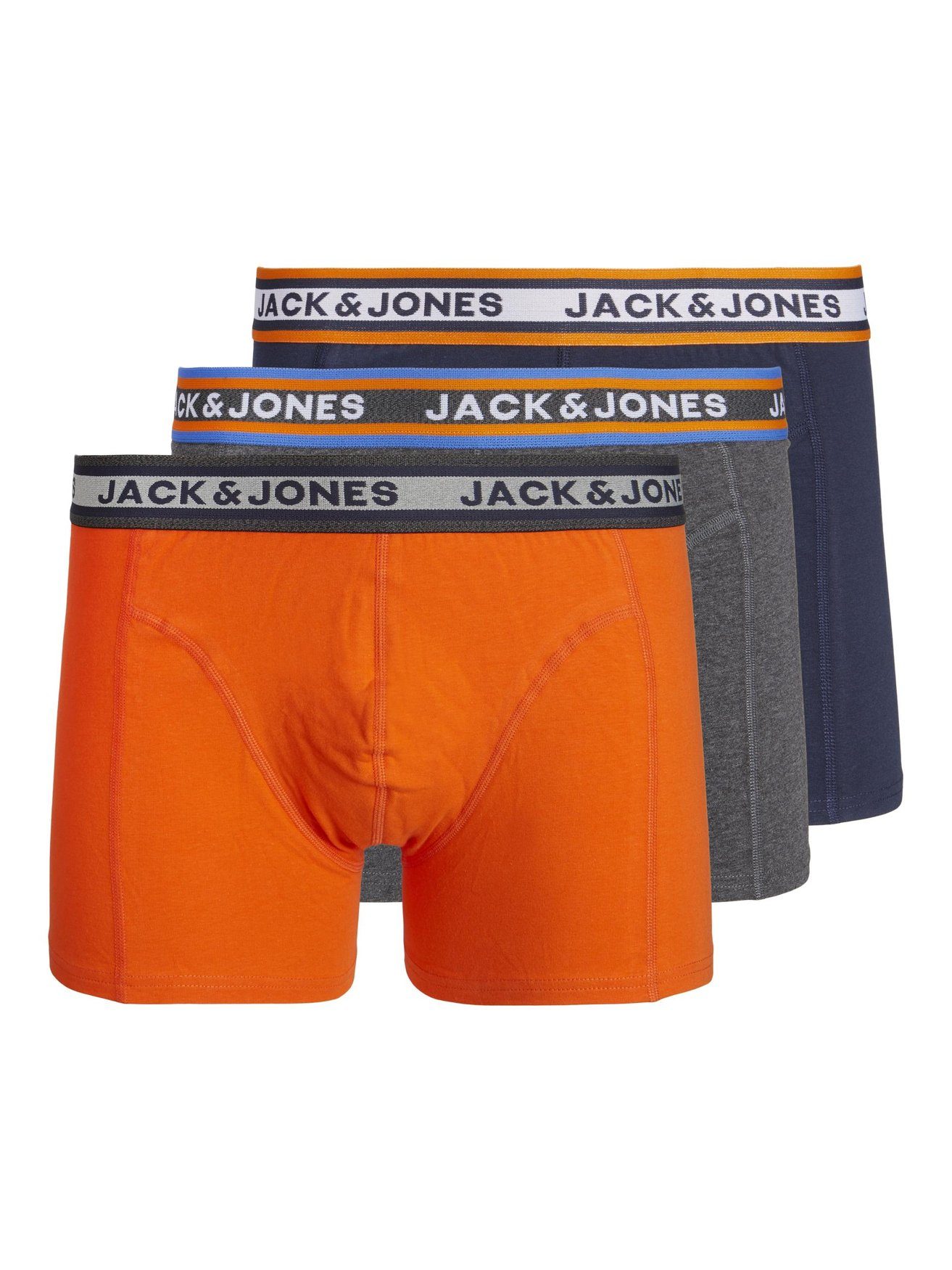 Jack & Jones Boxershorts 3-er Pack Boxershorts Set Retro Unterwäsche JACMYLE (3-St) 6535 in Orange-Blau