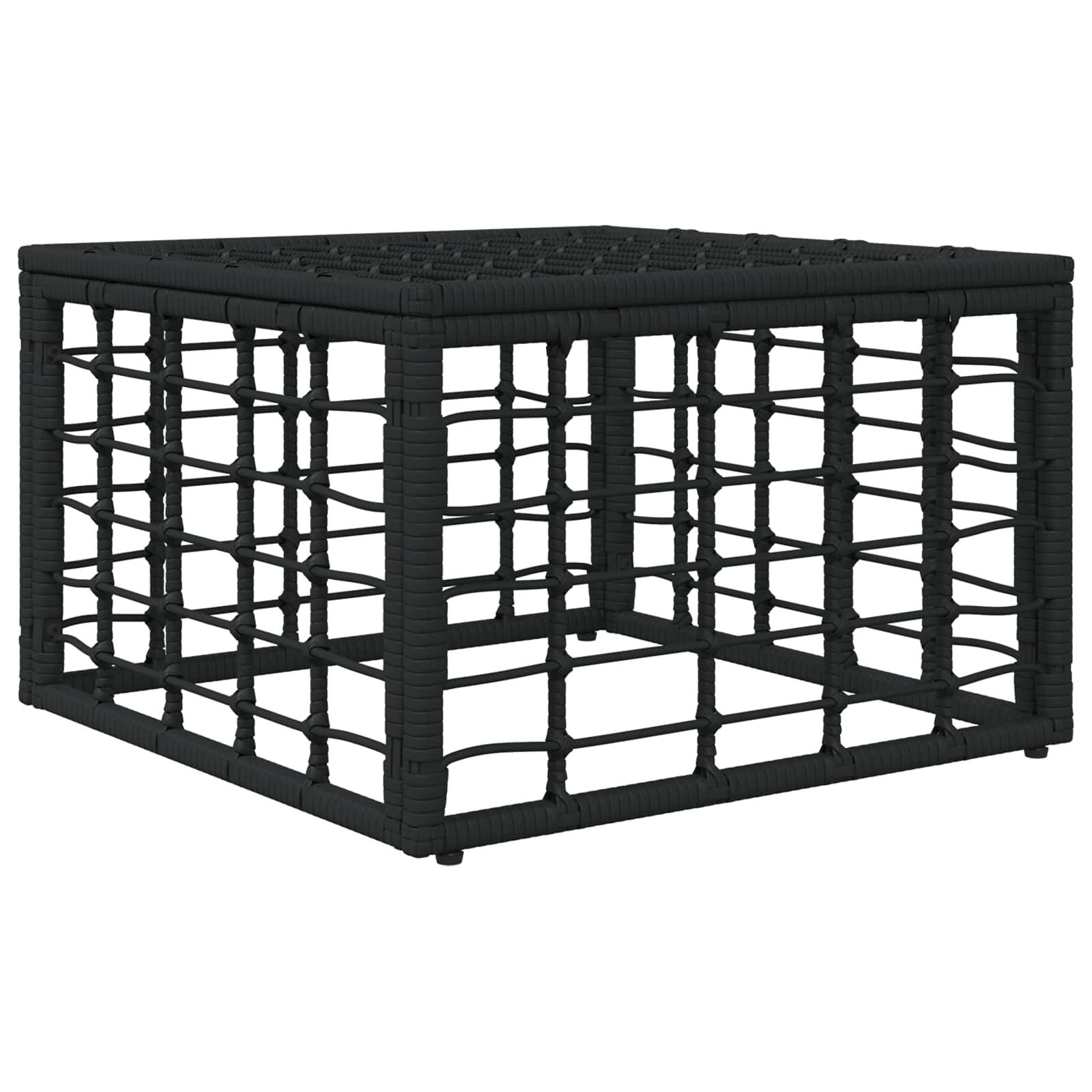 vidaXL Loungesofa Garten-Fußhocker Schwarz Poly-Rattan, 1 Teile