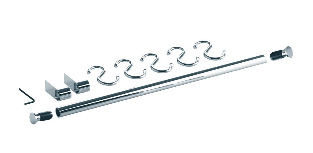 Küchenrückwand Relingsystem komplett 600 mm EDELSTAHL Hakenleiste Küche