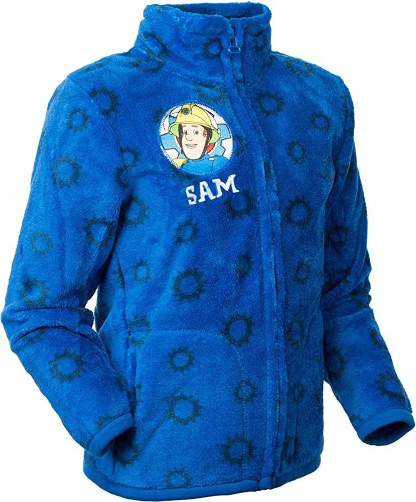 Feuerwehrmann Sam Fleecejacke FEUERWEHRMANN SAM Fleecejacke blau Kinderjacke 122 128 134 140