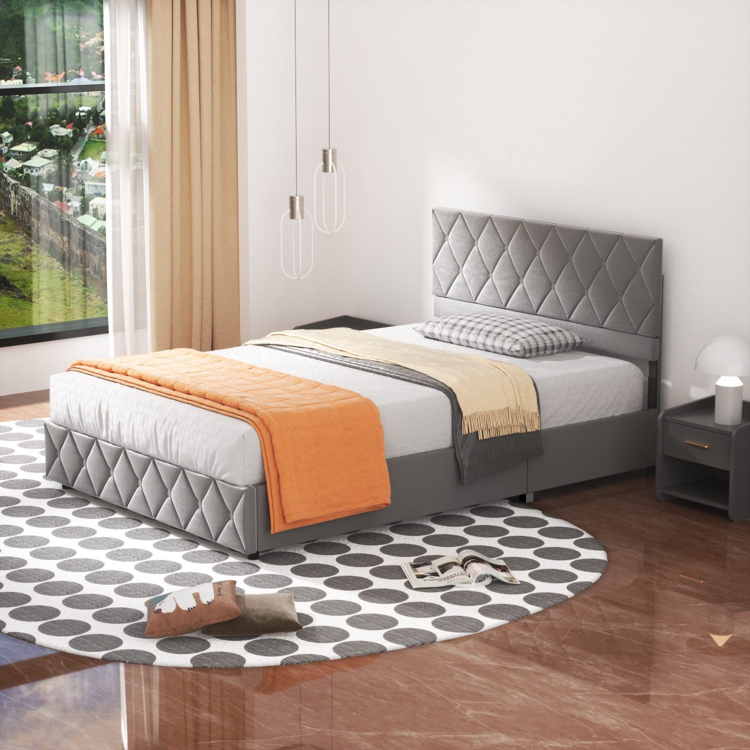 OKWISH Polsterbett Stauraumbett Funktionsbett (Ausgezeichnete Atmungsaktivi günstig online kaufen