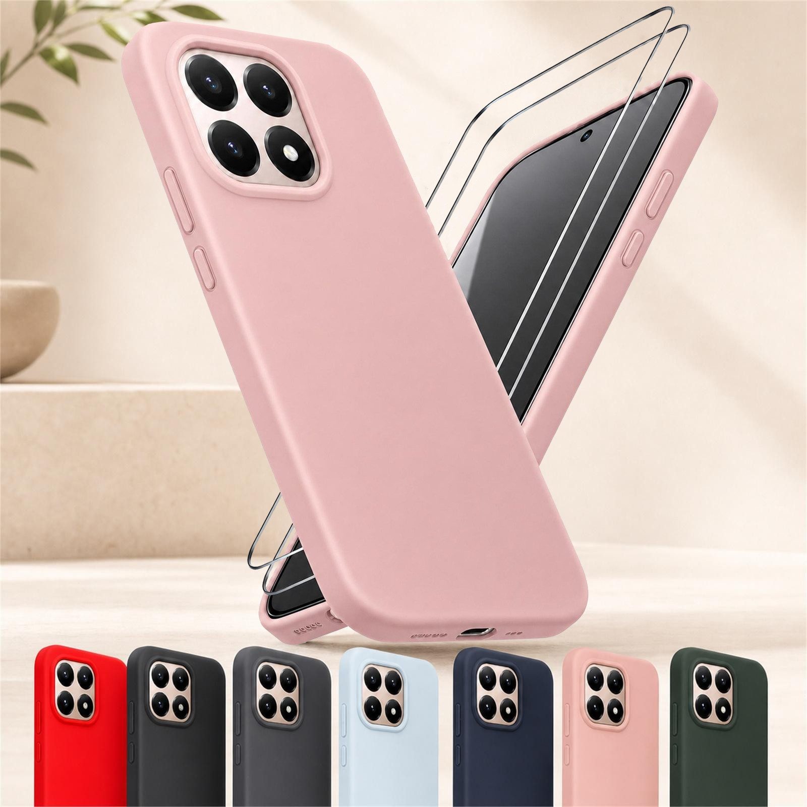 CoolGadget Handyhülle Silikon Pro Schutzhülle inkl. 2x Glas Display Schutzfolie, weiches Innenfutter Cover für Xiaomi 17 Schutz Tasche