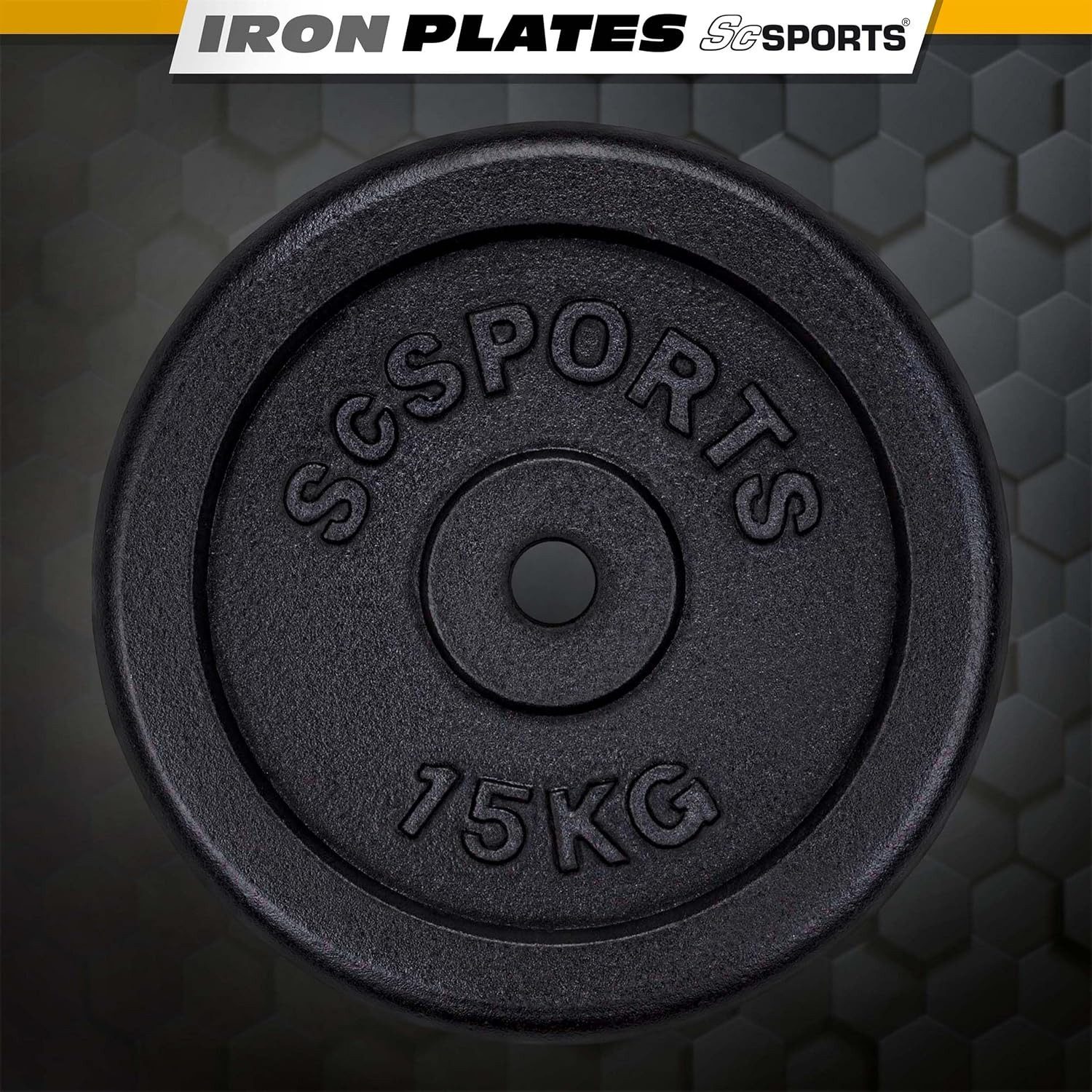 ScSPORTS® Hantelscheibe Hantelscheiben Set Gusseisen 15 - 60 kg, 15 kg, (1-tlg)