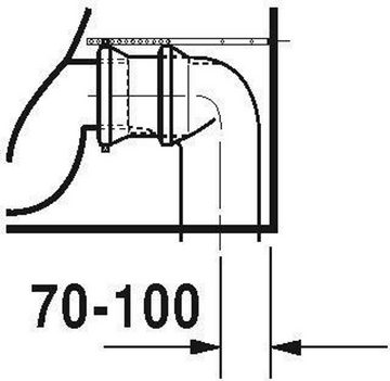 Duravit WC-Komplettset DU Stand-WC Kombi 650mm Viu, Weiß rimles