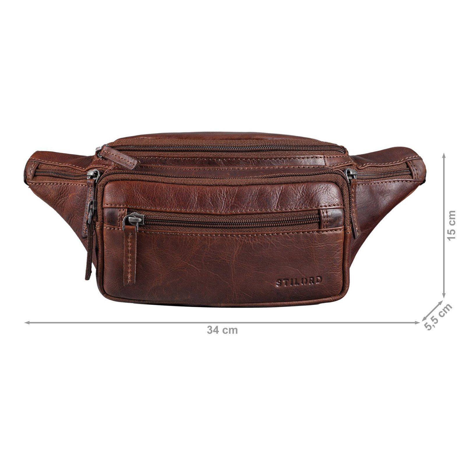 STILORD Bauchtasche "Zion" Vintage Gürteltasche Echtleder Bauchtasche