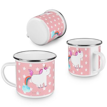 Mr. & Mrs. Panda Becher Einhorn Pupsen - Rot Pastell - Geschenk, lustig, Einhörner, Spaß, Peg, Emaille, Hochkratzfest