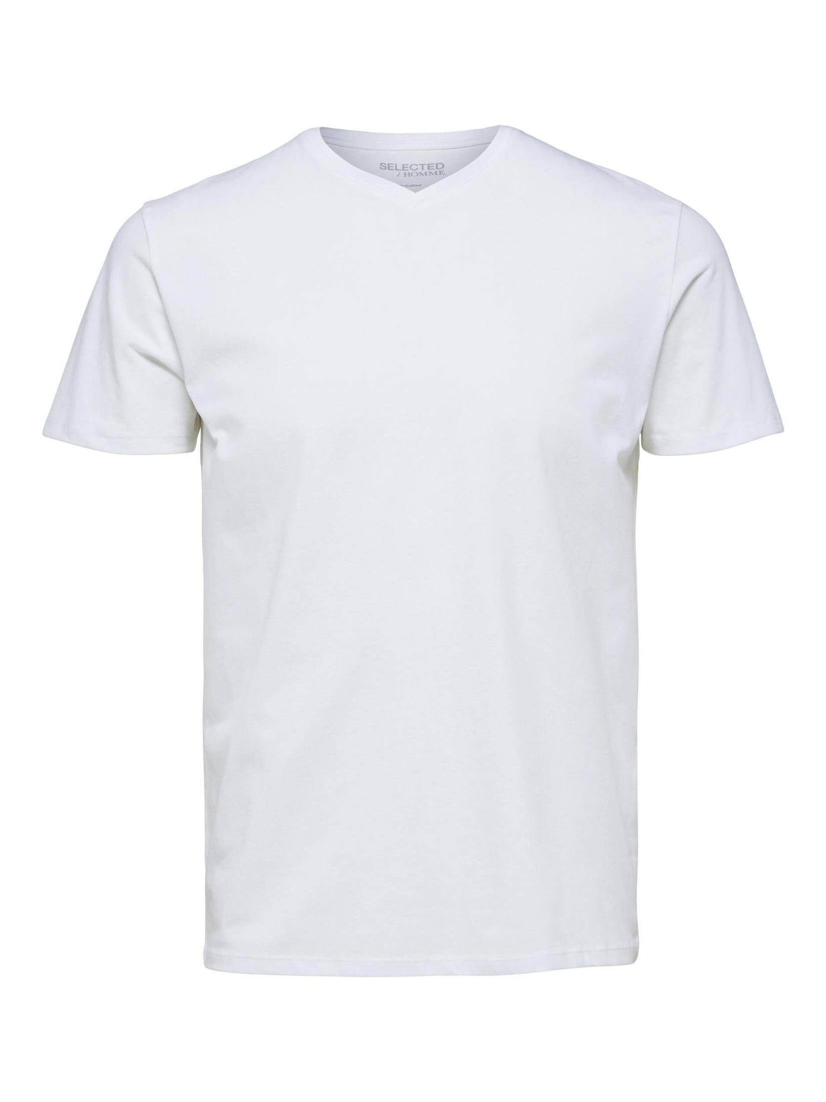 HOMME (1-tlg) SELECTED AEL Herren weiss T-Shirt (10) SORONA T-Shirt