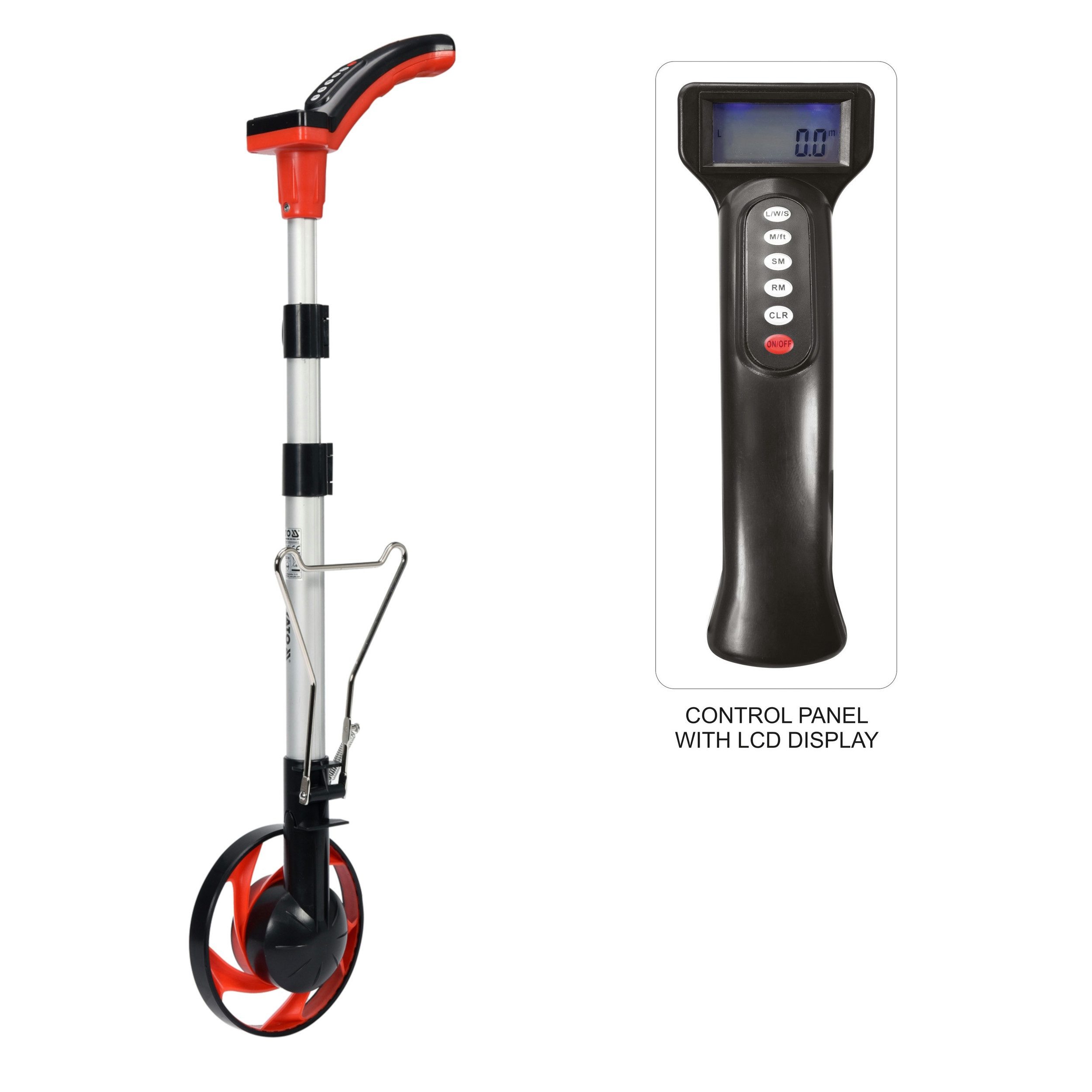 TRIZERATOP Rollbandmaß Messrad, Rolltacho, Streckenmessgerät mit Teleskopgriff