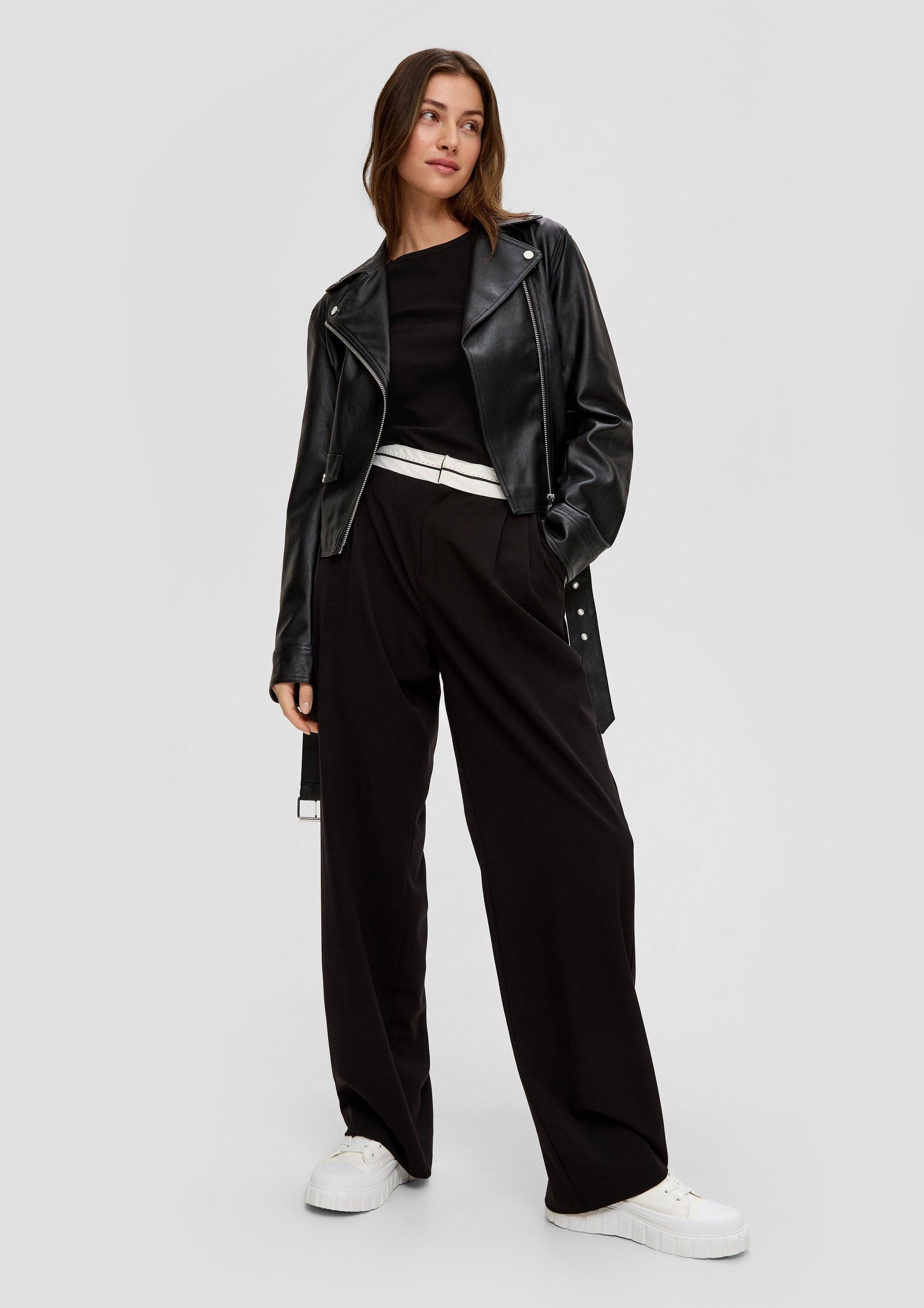 QS Langarmshirt T-Shirt Geripptes Longsleeve