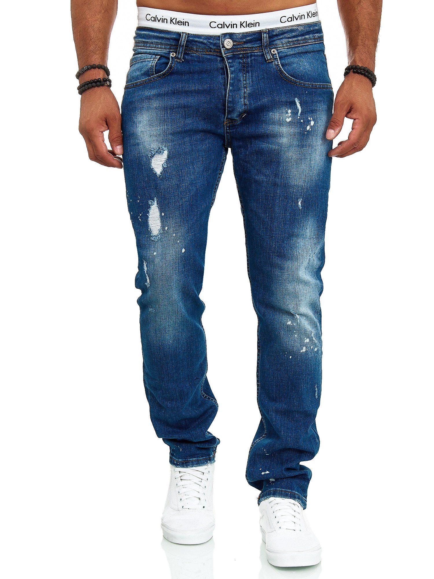 OneRedox Straight-Jeans J-700C (Jeanshose Designerjeans Bootcut, 1-tlg) Freizeit Business Casual Blau 710