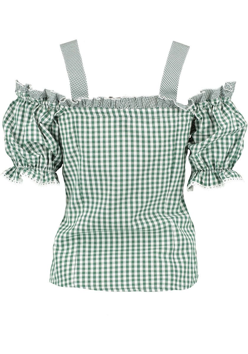 OS Trachten Trachtenbluse Ximira Tailliert, Bluse mit Trägern, Puffärmel, S günstig online kaufen