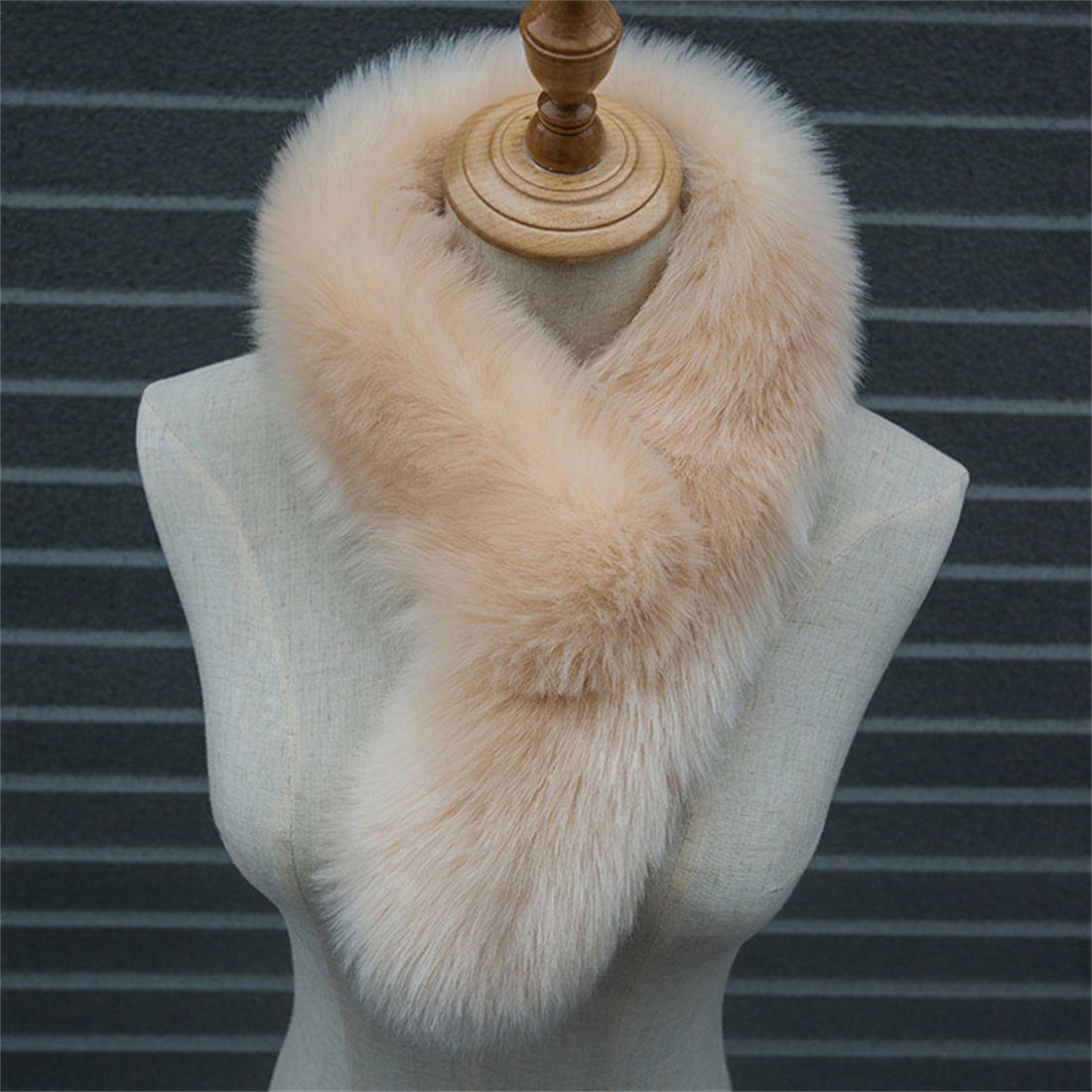 DÖRÖY Modeschal Damen Winter warm verdickt Plüsch Schal,Nachahmung Pelz einfarbigSchal khaki | Modeschals