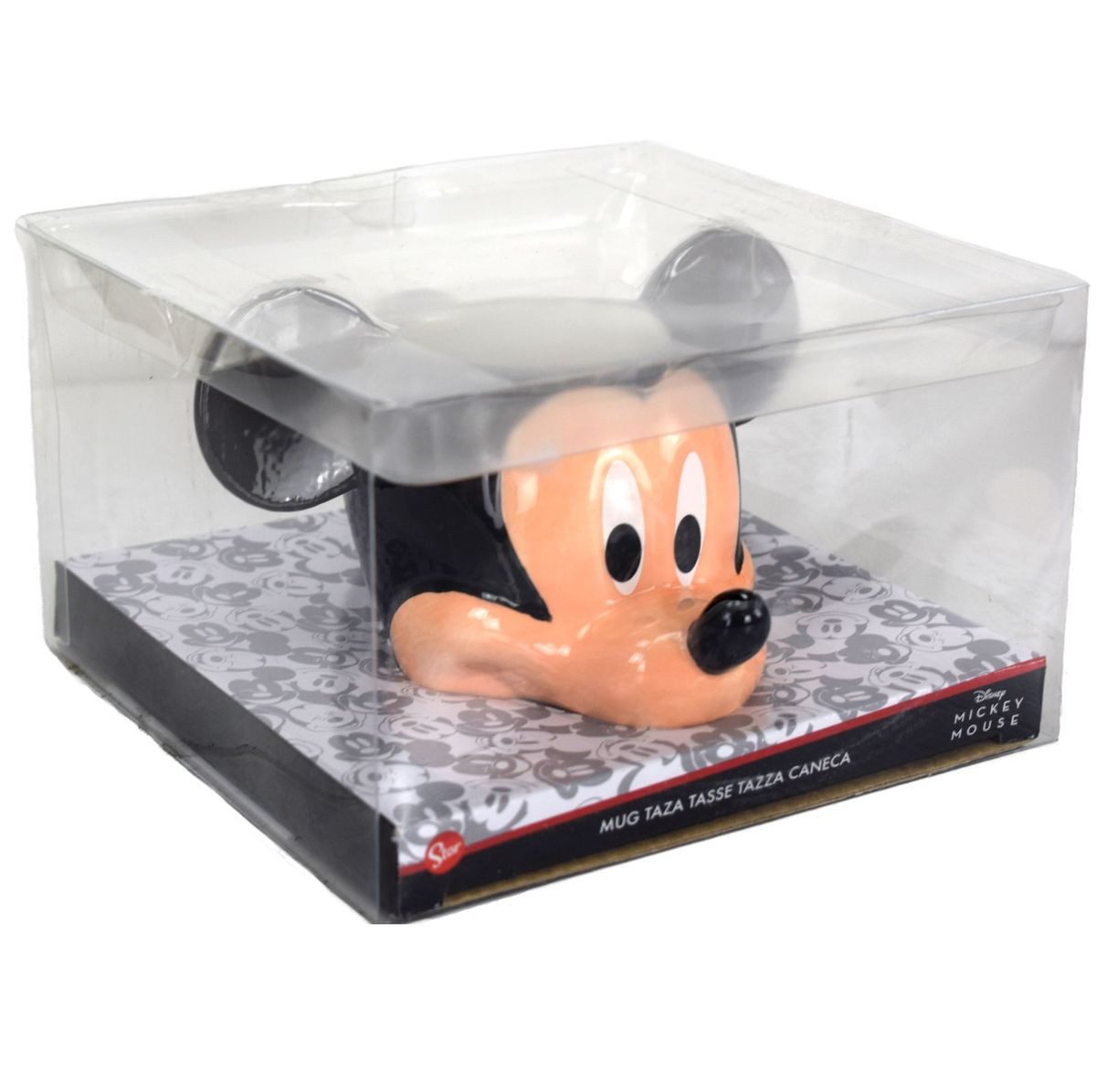 Stor Tasse Motivtasse Keramiktasse Kopf Mickey Mouse Minnie Mouse, 1-tlg., Keramik, Geschenkbox