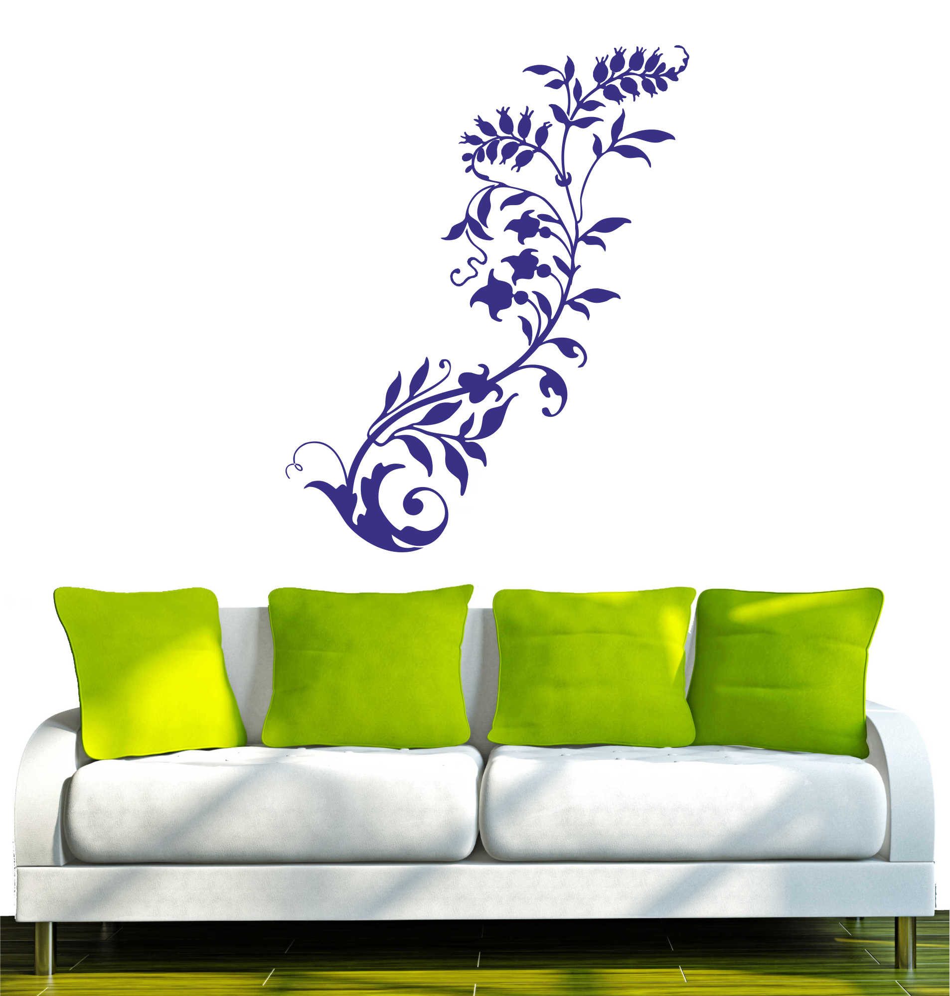 INDIGOS UG Wandtattoo Wandtattoo - Wandaufkleber - w300 Blume Ranke Pflanze