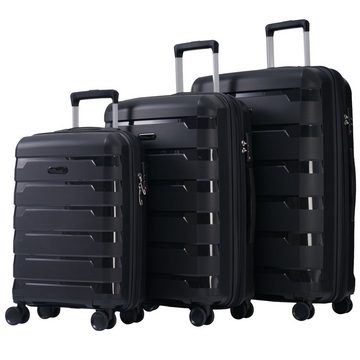 OKWISH Kofferset Hartschalen-Trolley, 4 Rollen, Hartschalentrolley Reisekoffer mit TSA-Schlössern