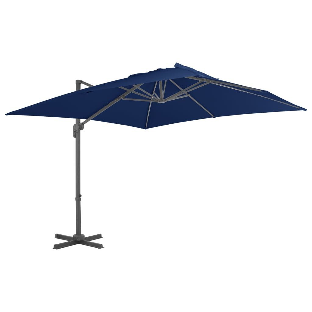 Sonnensegel Ampelschirm mit Aluminium-Mast 3x3 cm Azurblau