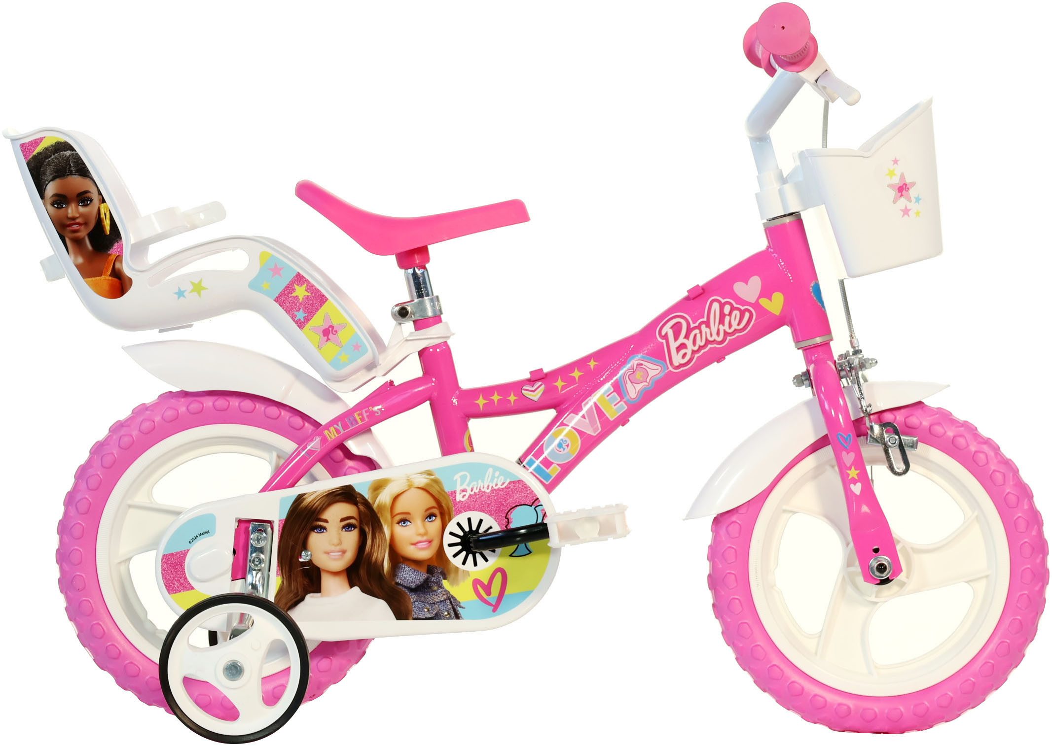 Dino Bikes Kinderfahrrad Barbie 12" Kinderfahrrad 2-4 Jahre, 1 Gang, ohne Schaltung