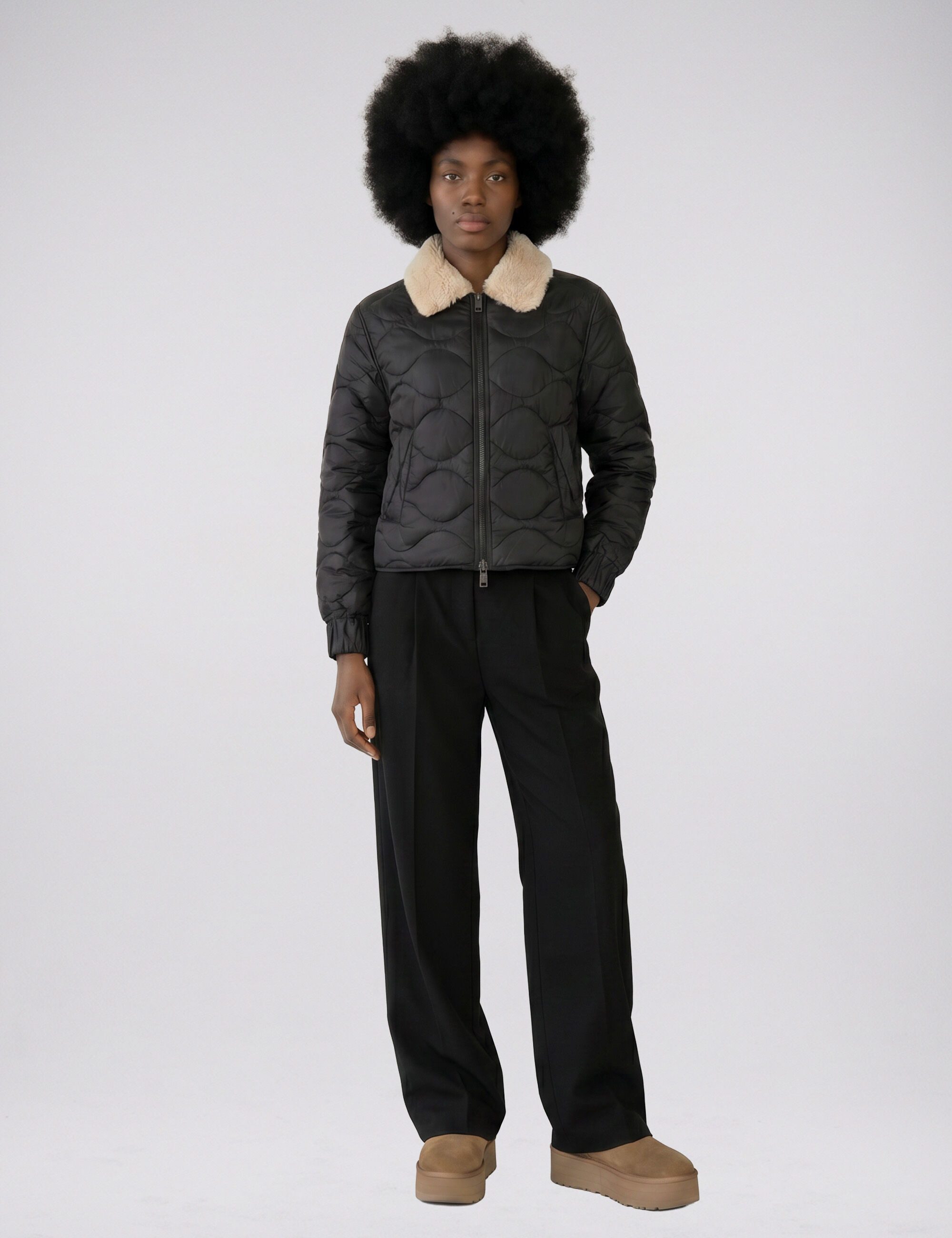 No.1 COMO Blouson MASSA (1-St) mit abnehmbarem Kunstfell