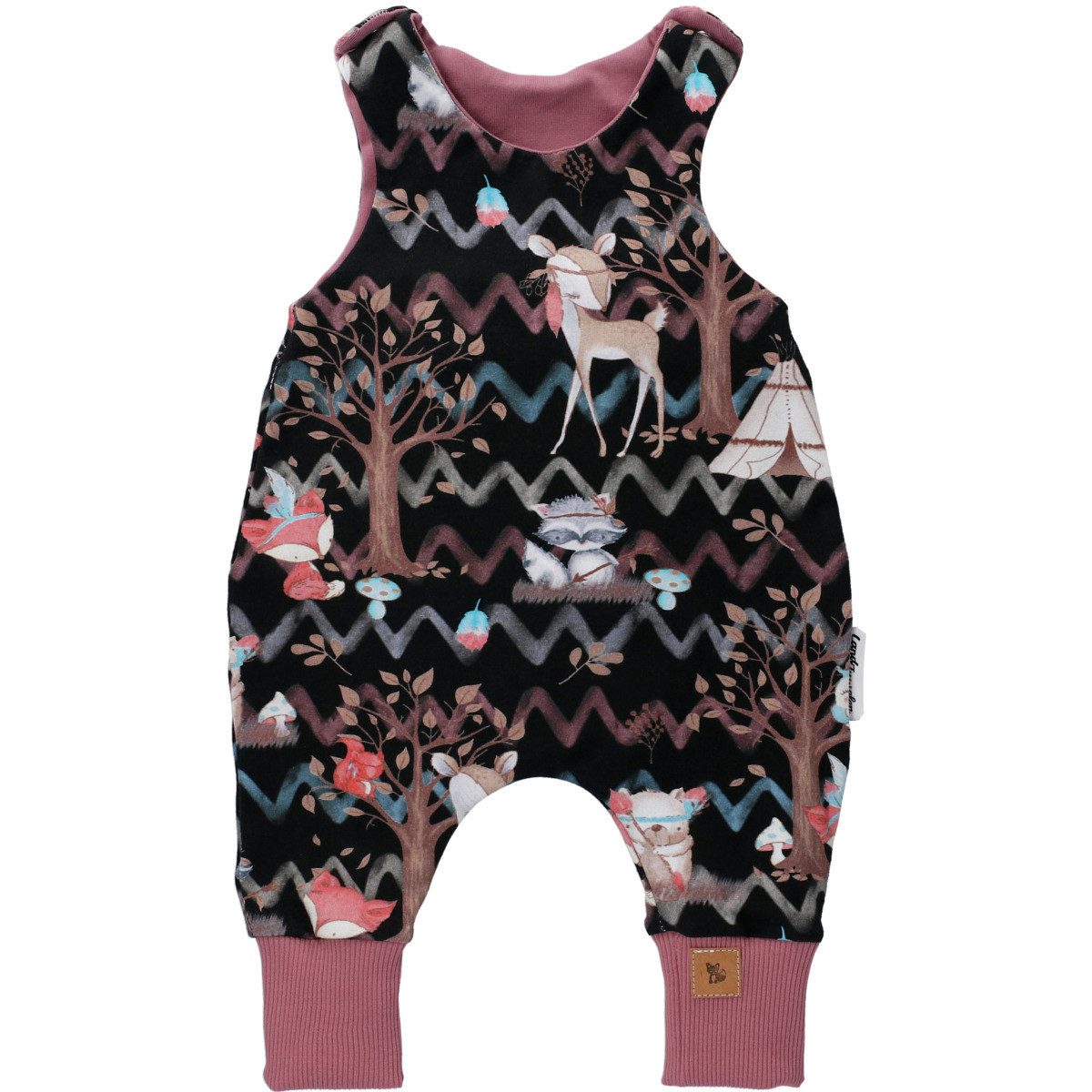 Land-Juwelen Strampler Handmade Waldtiere Mädchen Einteiler, Overall, Babyanzug, Babyoverall, Babyanzug