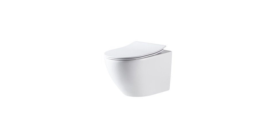 Tiefspül-WC Primaster Wand WC spülrandlos Prag Tiefspüler weiß