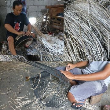 Casa Moro Deckenleuchten Rattan Lampe Elia Pendelleuchte Deckenleuchte Esszimmer Wohnzimmer, ohne Leuchtmittel, hndgefertigte Hängeleuchte aus Rattangeflecht