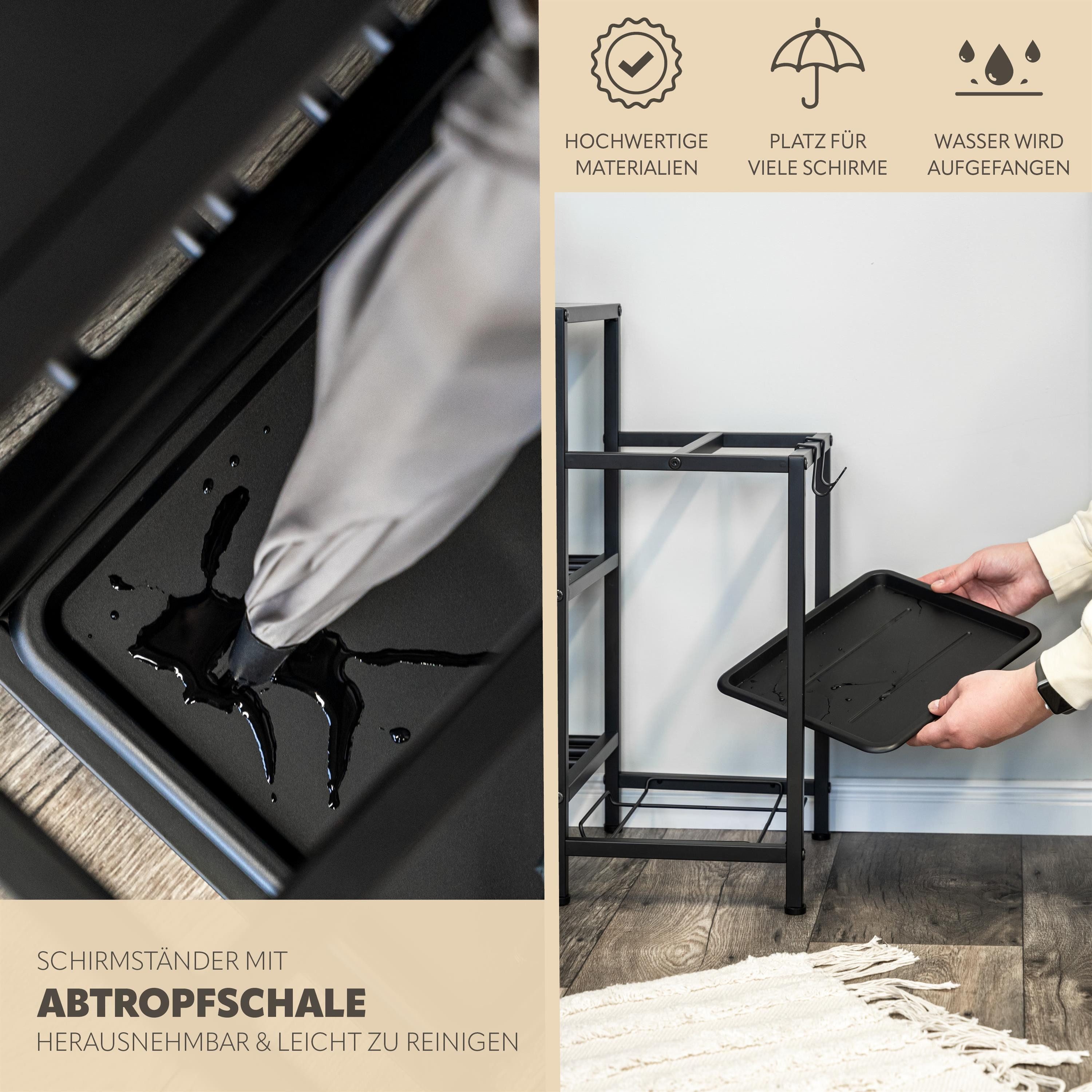 eluno Schuhregal für ca. 6 Paar Schuhe, 4 Ablagen und Schirmständer – Bild 4 von 5