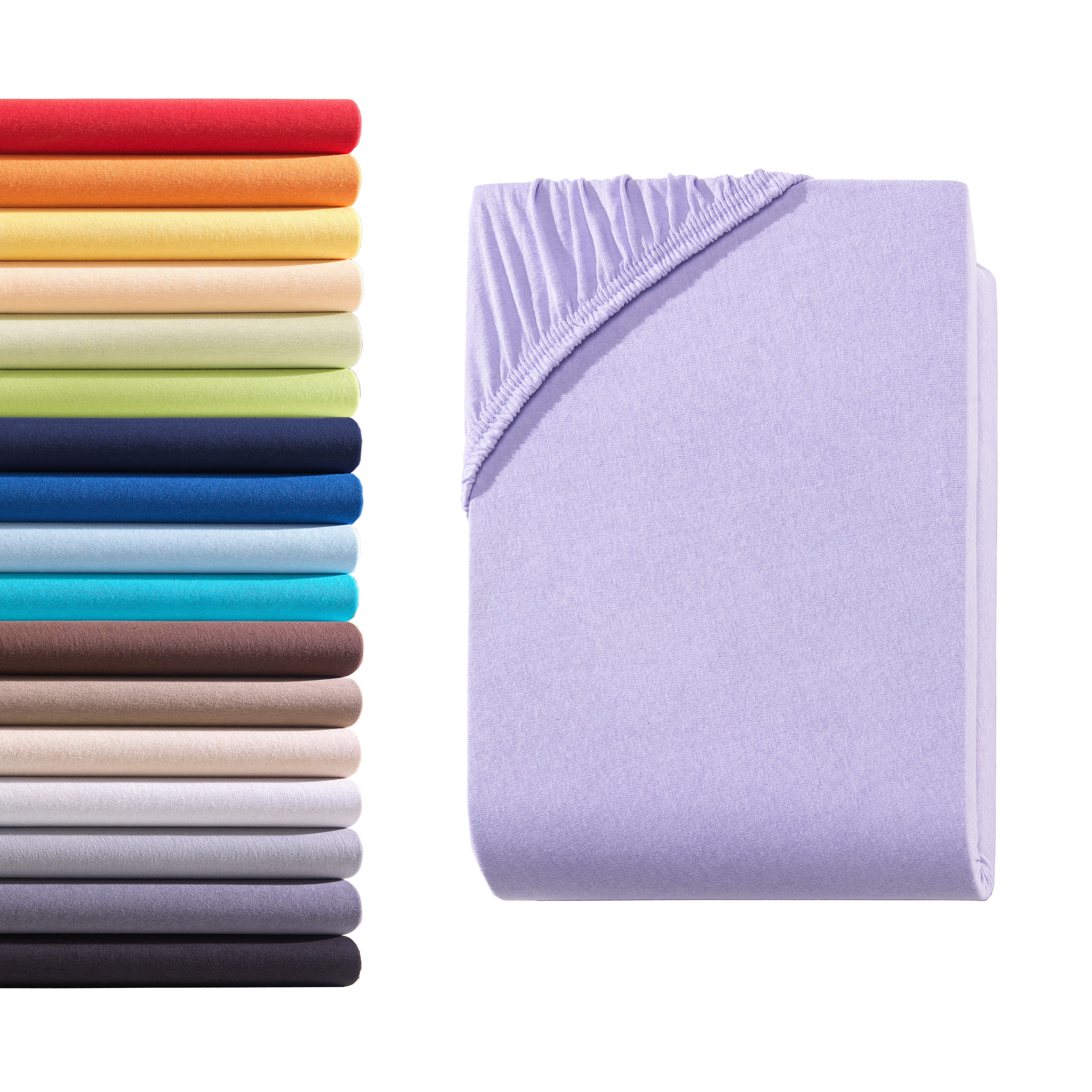 Hometex Premium Textiles Spannbettlaken Jersey Spannbettlaken 100% Baumwolle, Jersey, Gummizug: Rundumgummizug, Premium-Jersey Matratzenhöhe bis 23 cm
