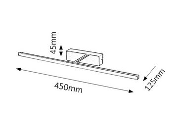 Rabalux LED Spiegelleuchte "Picture slim-Picture slim" Metall, silber, 8W, neutralweiß, 321lm, mit Leuchtmittel, neutralweiß