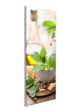 artissimo Glasbild Glasbild 30x80cm Bild aus Glas Küche Küchenbild Kräuter, Küchen-Motiv: Grün I