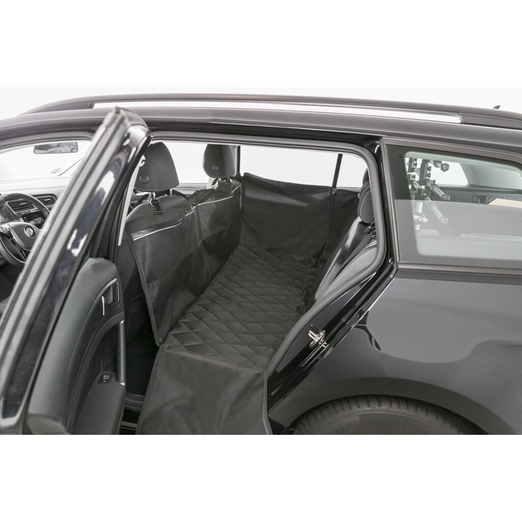 TRIXIE Tier-Autoschondecke teilbare Autoschondecke mit Seitenteilen 2in1 - schwarz - 1,55 × 1,30