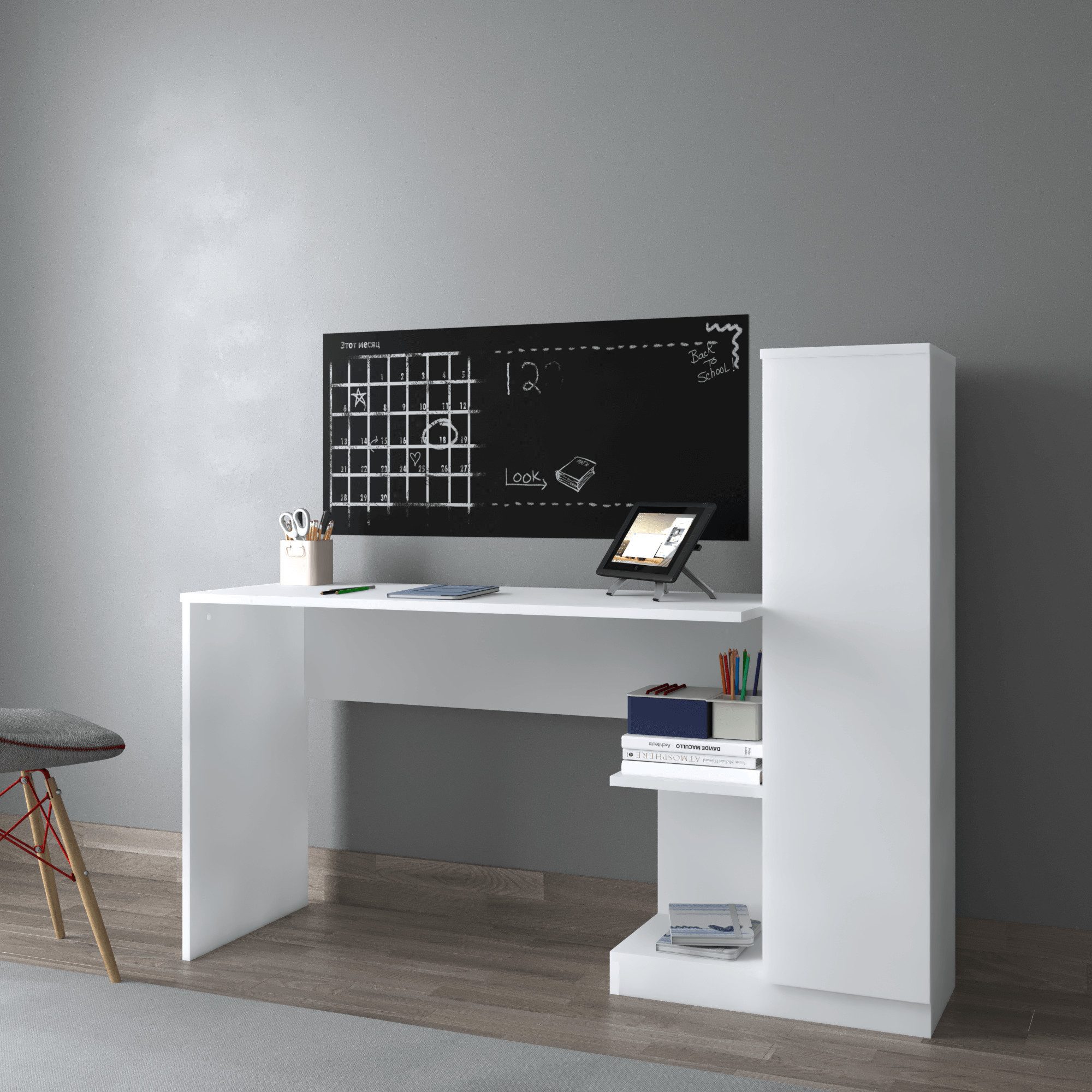 BDR Smart Home Art Schreibtisch Matilda Schreibtisch Weiß Elegant & Funktional für Büro & Zuhause