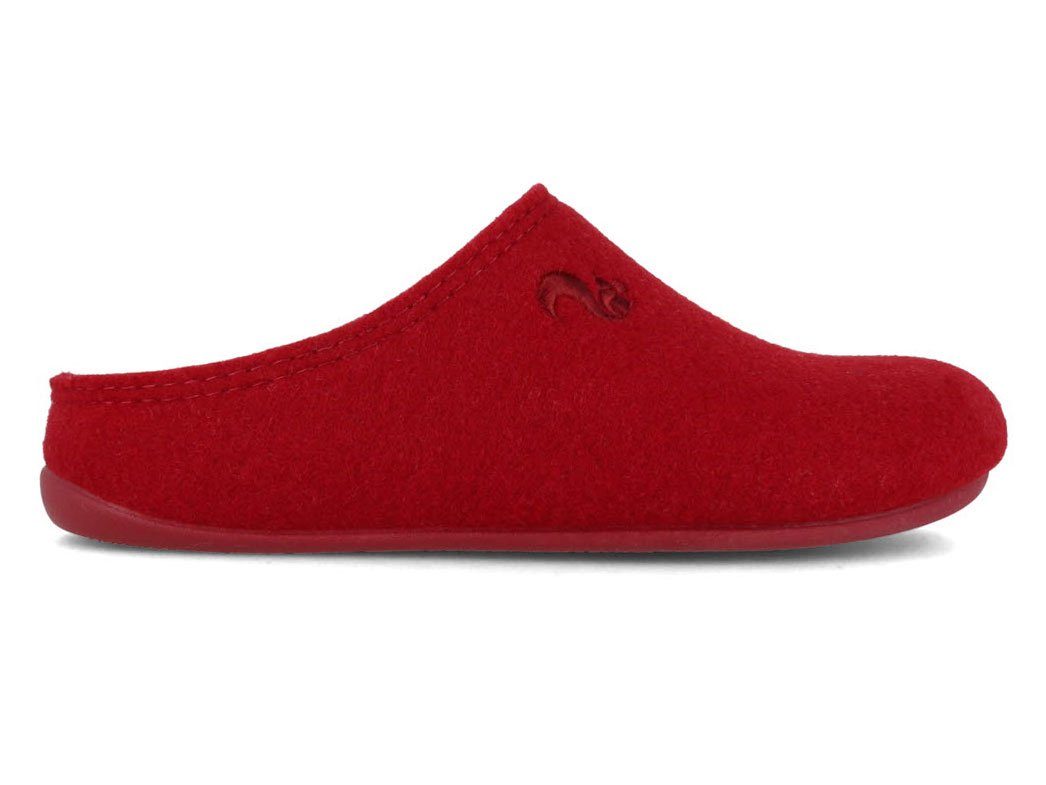 thies Damen Filzpantoffel, burdeos-granate, hausschuhe, recycling, pet, warm Hausschuh vegan