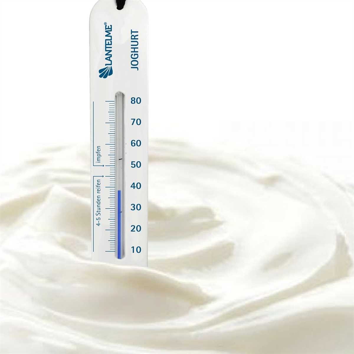 Lantelme Kochthermometer Joghurtthermometer Selbstsinkend Joghurt Milch Käse Thermometer, 20cm, 10 bis 80 Grad, aus lebensmittelechtem Kunststoff, mit Schnur