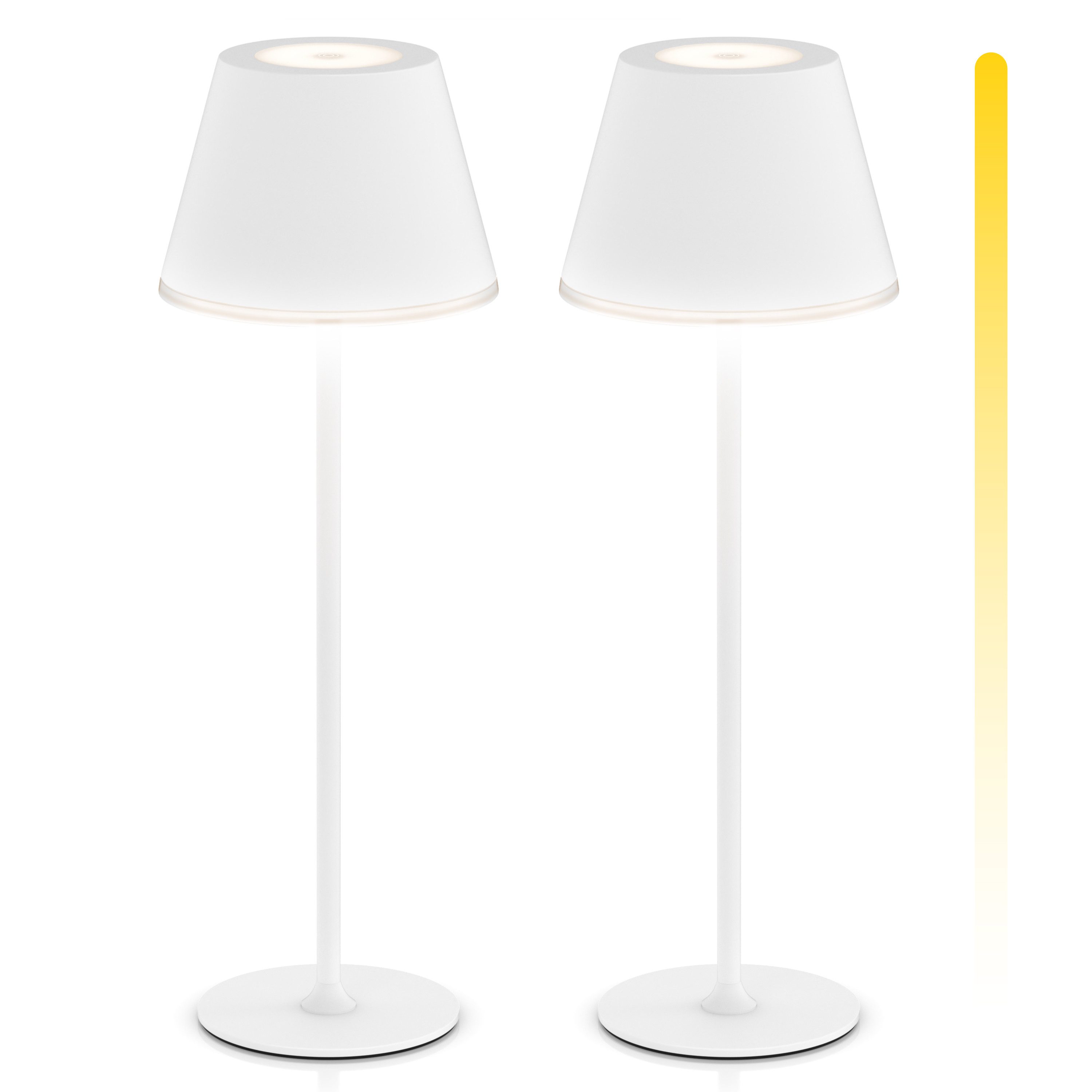 Brandson LED Tischleuchte mit Akku, Kabellos, mit Touch, Helligkeit stufenlos dimmbar, aus Metal, Dimmfunktion; Ein-/Ausschalter; Farbwechsel; mehrere Helligkeitsstufen, LED fest integriert, Kaltweiß, Neutralweiß, Warmweiß, Tischlampe, Nachttischlampe, Leselampe, Schreibtischlampe, großer Akku