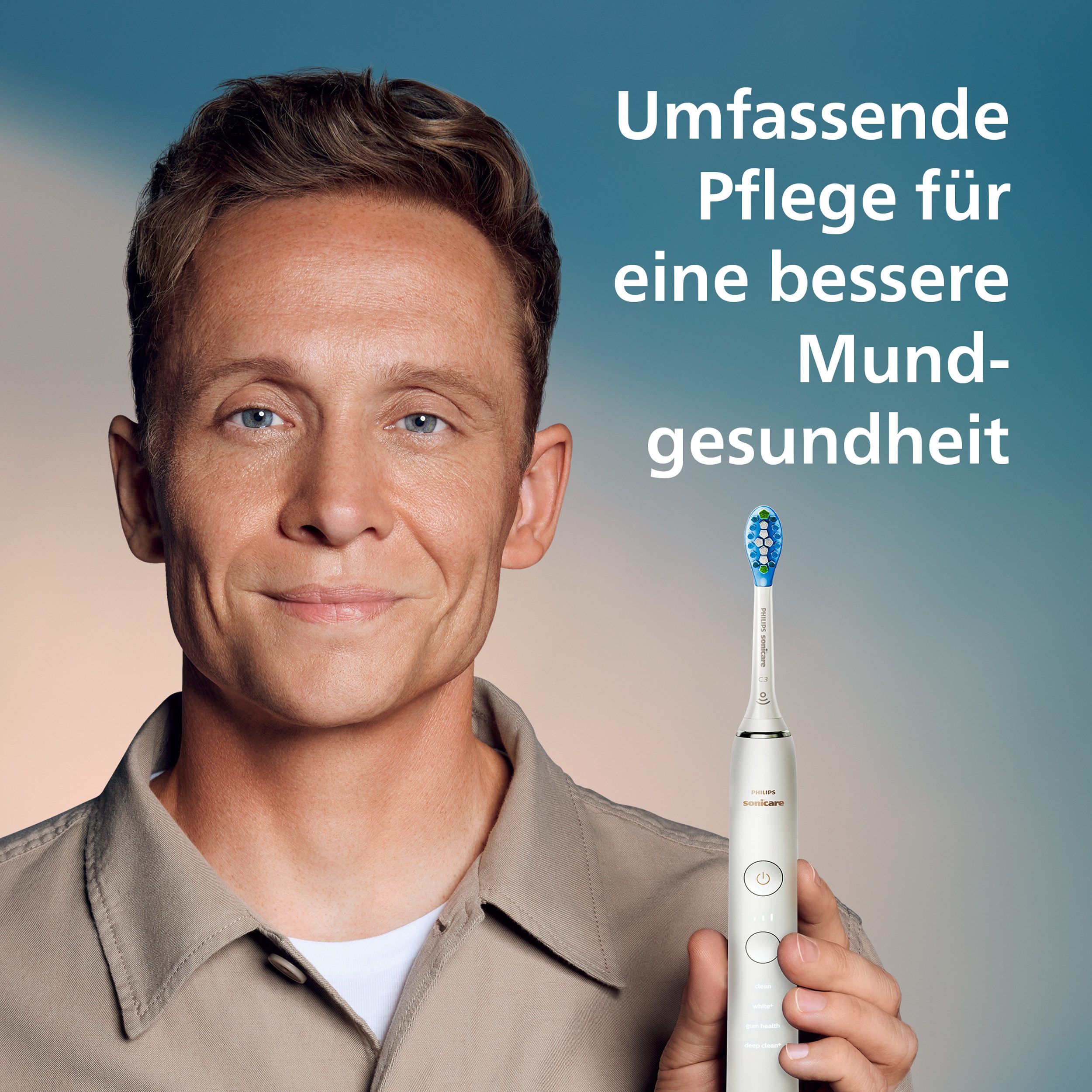 Philips Sonicare Elektrische Zahnbürste DiamondClean 9000 HX9911, Aufsteckbürsten: 1 St., mit Schalltechnologie, Ladeglass, USB-Reiseetui – Bild 2 von 5