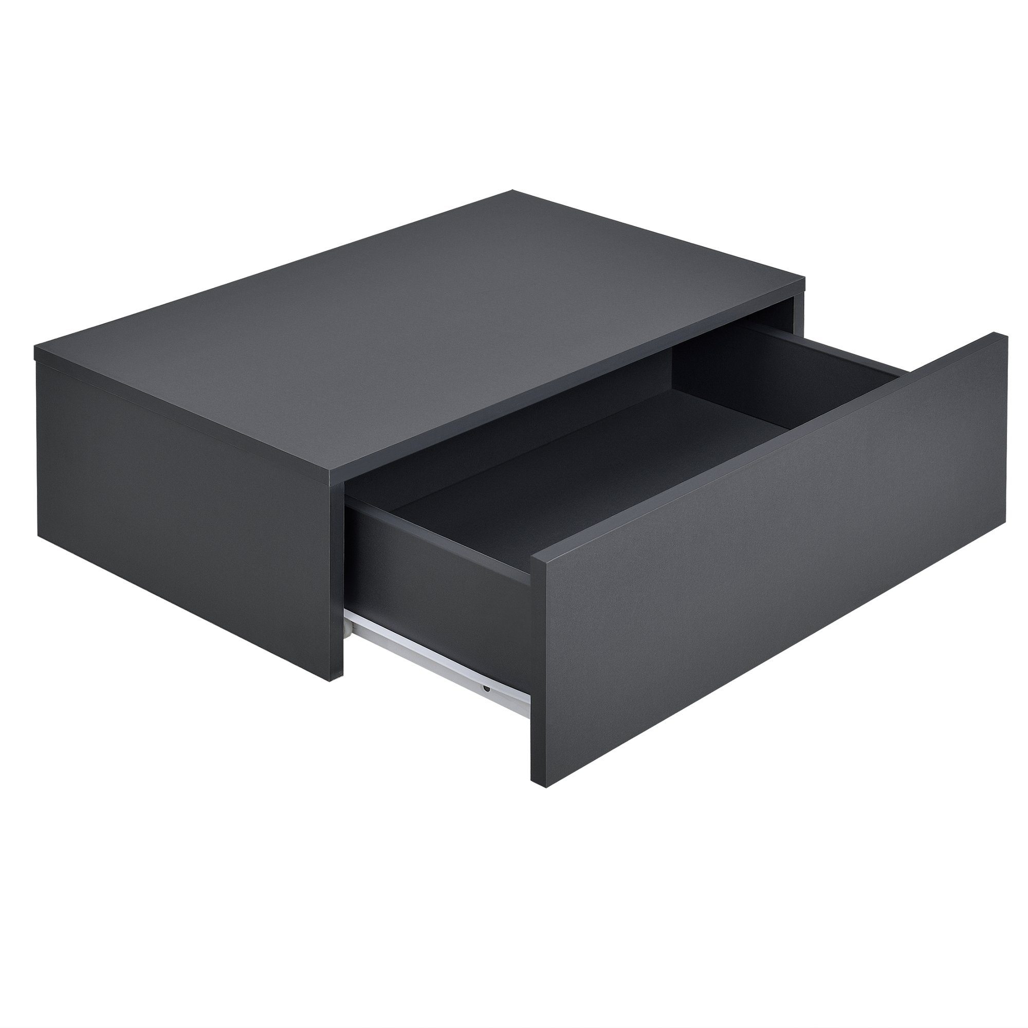 en.casa Nachtschrank »Oslo« in 2er Set mit Schublade 46x30x15cm Dunkelgrau – Bild 4 von 5
