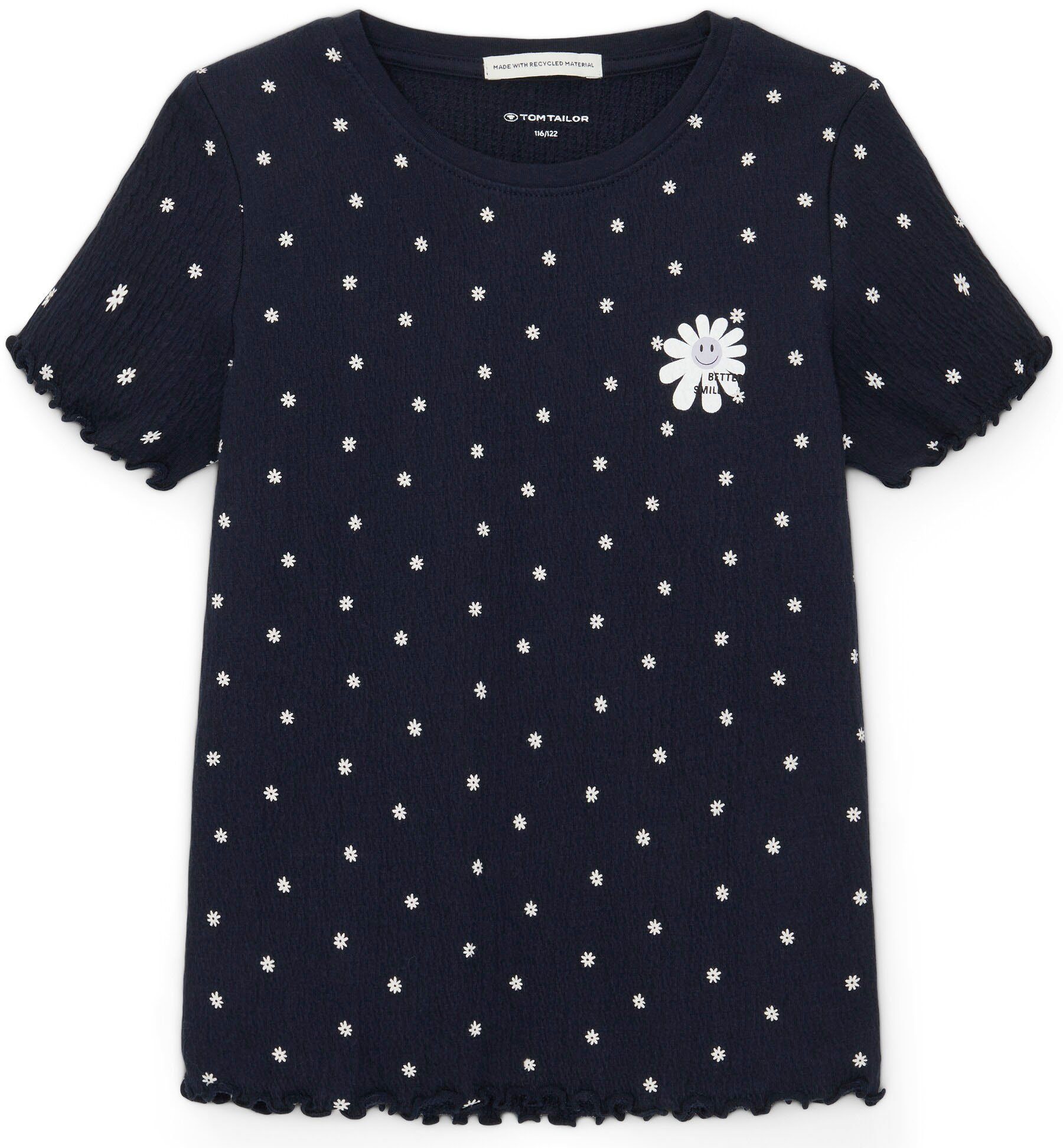 TAILOR TOM T-Shirt gewellte small navy flower Abschlüsse