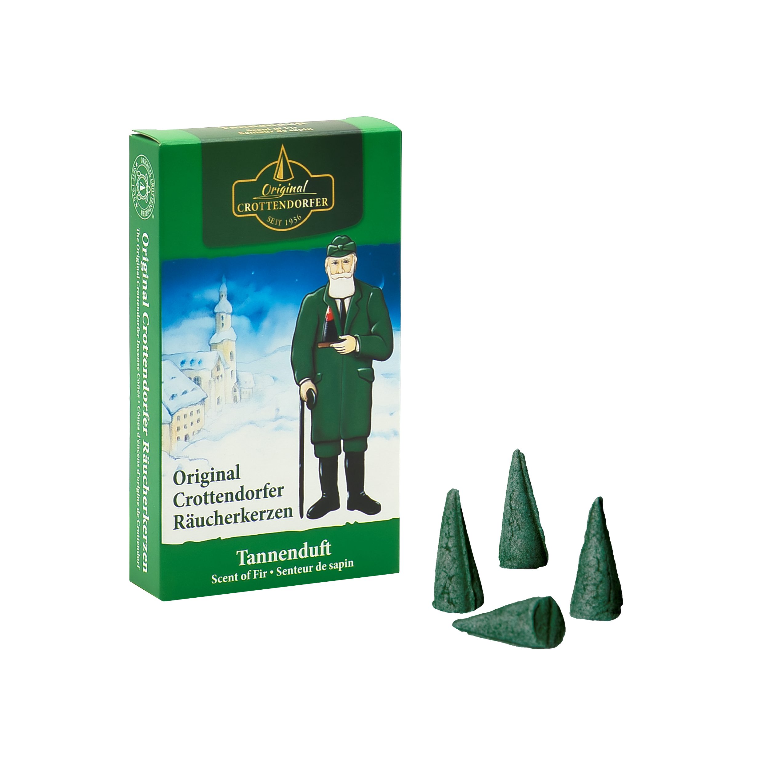 Crottendorfer Räucherkegel Crottendorfer Räucherkerzen 10er-Pack Tannenduft (Packung, 10-St., Vorteilspack), 100% Made in Germany